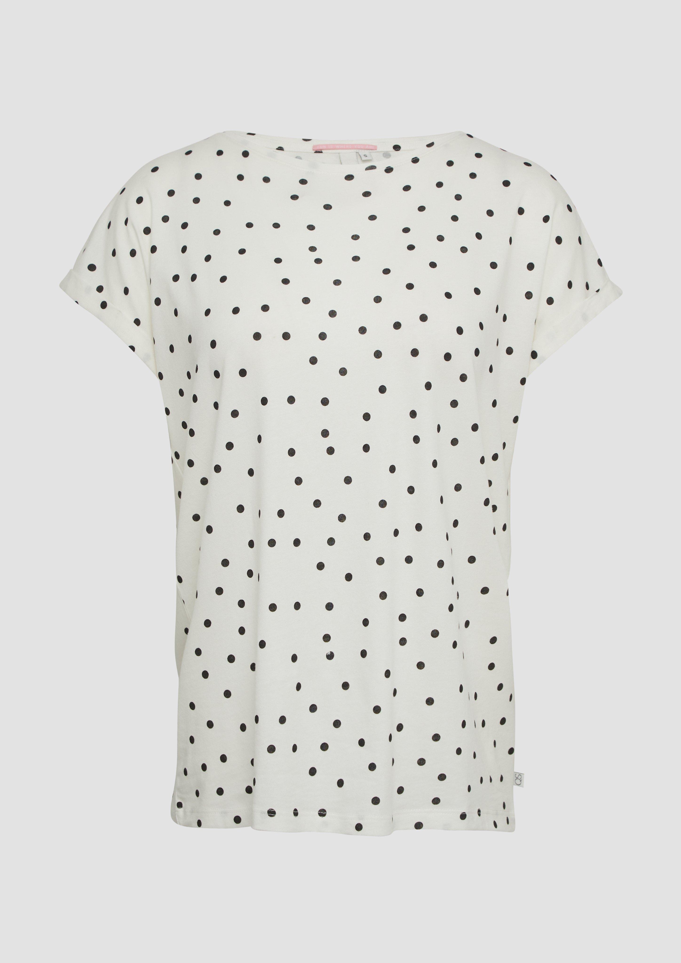 QS - Locker geschnittenes T-Shirt aus Modalmix, Damen, creme