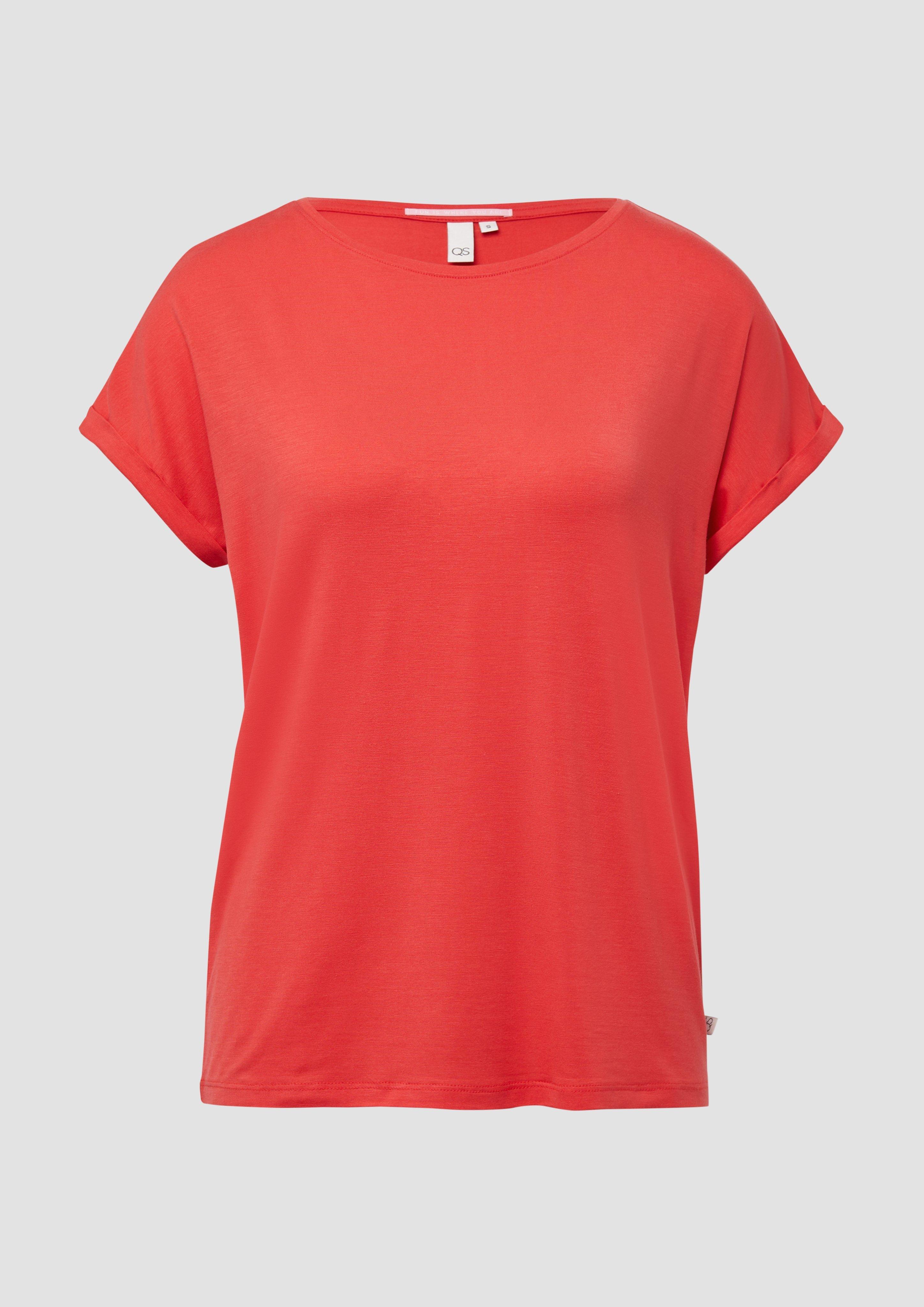 QS - Loose-Fit-Shirt im Lyocellmix, Damen, rot