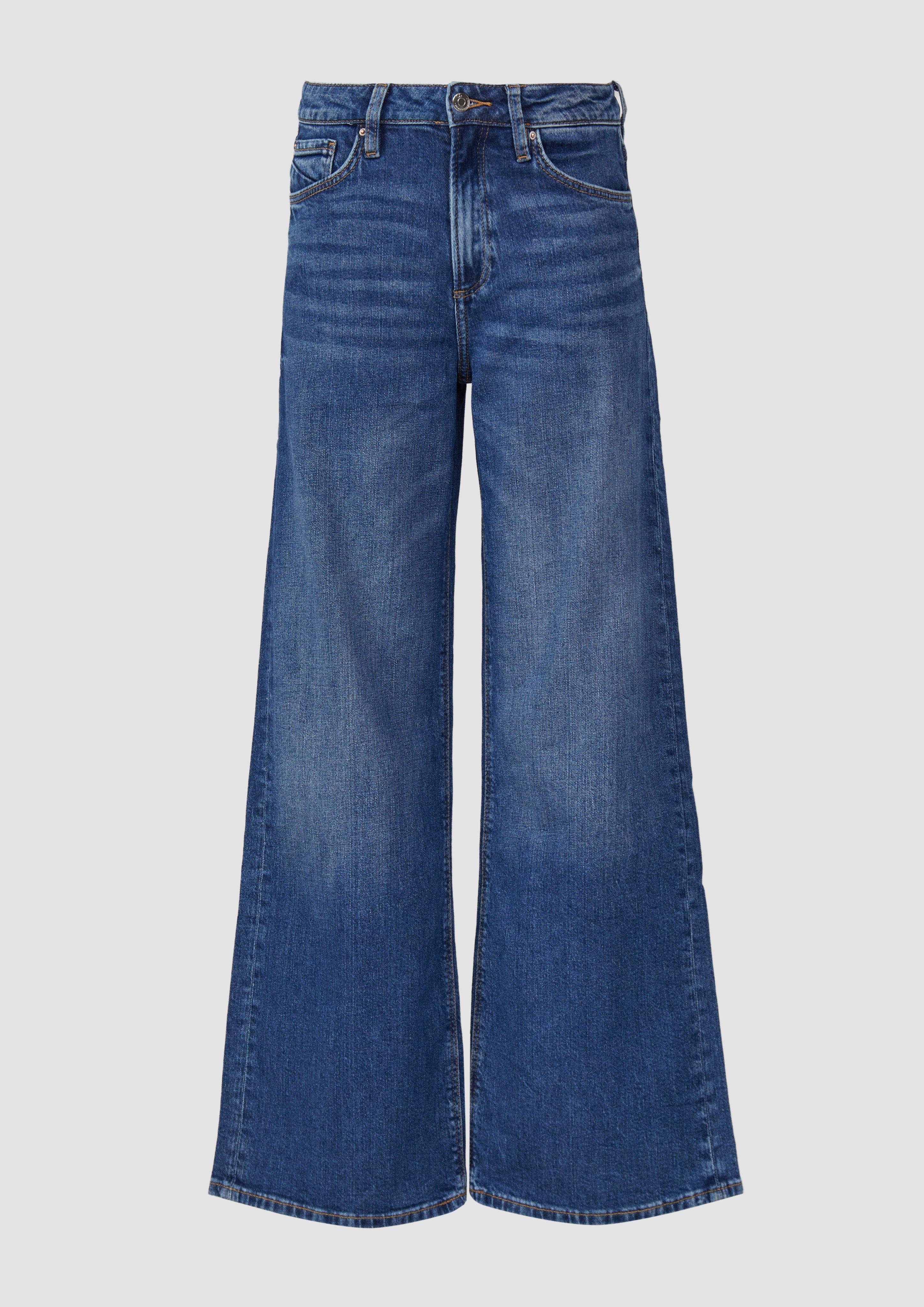 QS - Jeans Catie / Slim Fit / High Rise /Wide Leg, Damen, blau