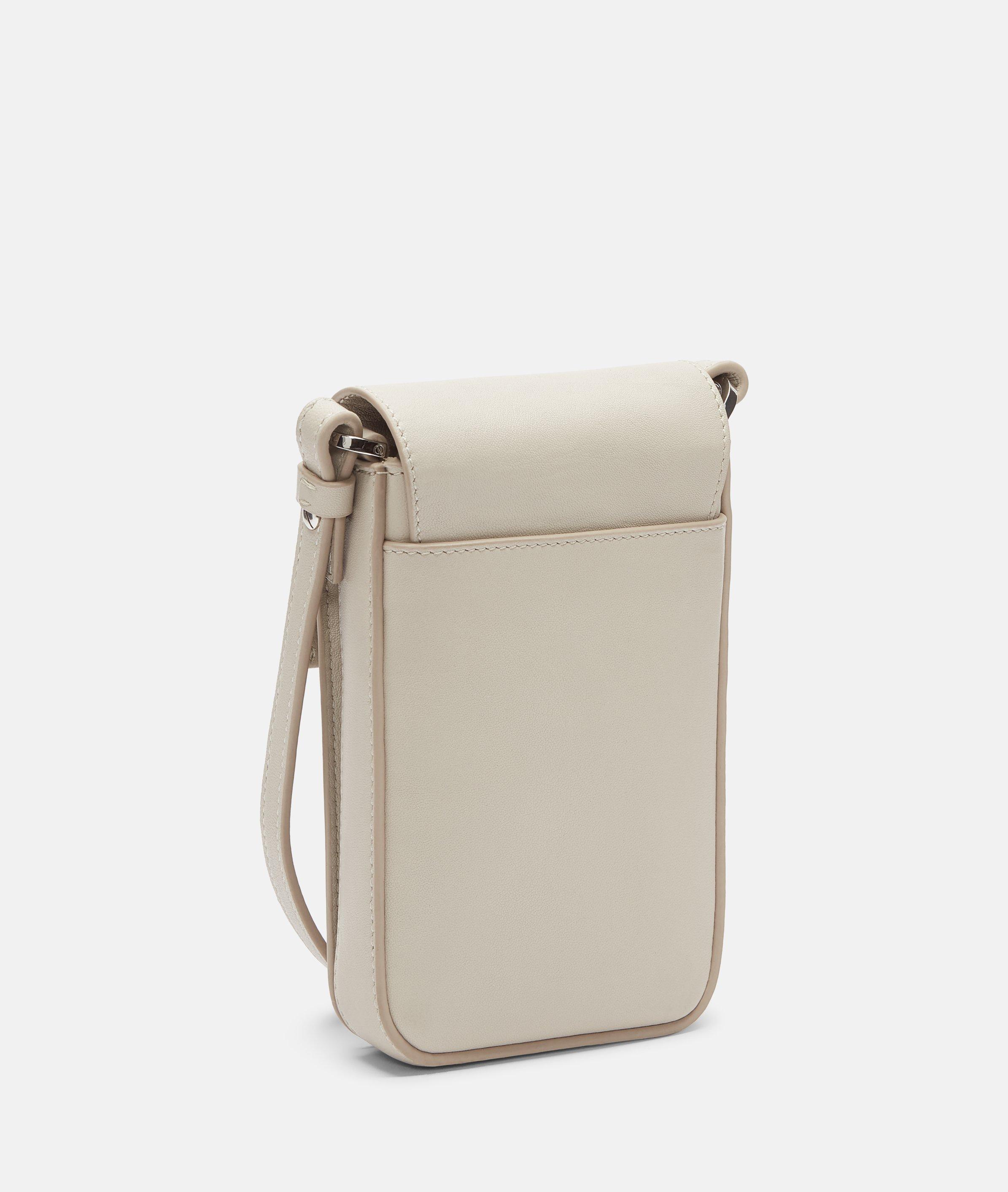 Lea Mobile Pouch in cream, blue & brown