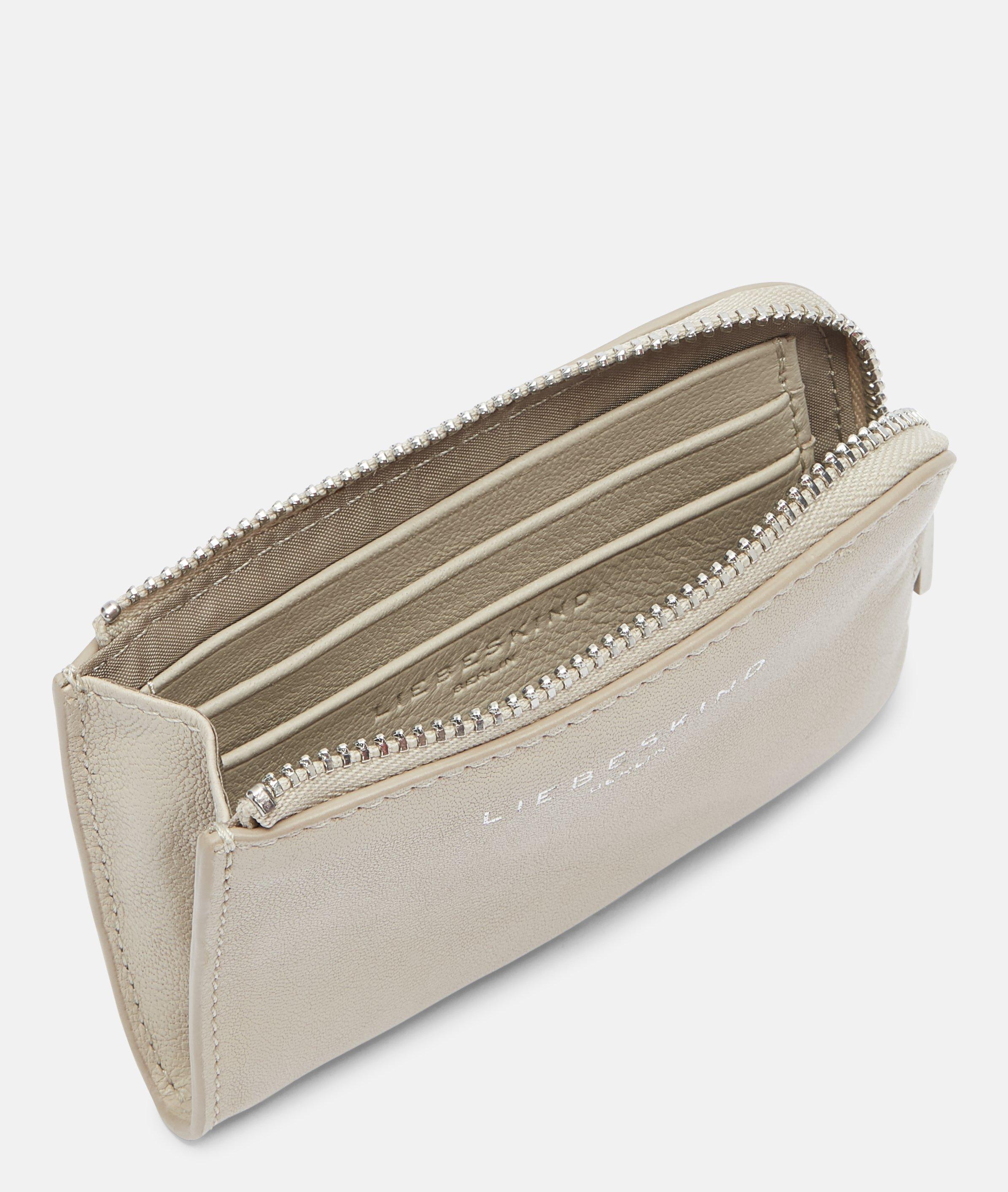 Portemonnee in crème, zwart, beige, rood, blauw & grijs