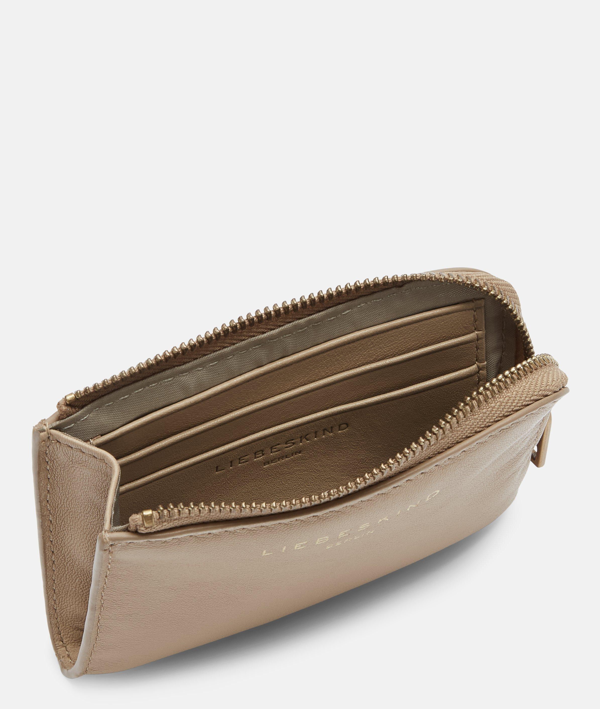 Portemonnee in beige, zwart, rood, blauw & grijs