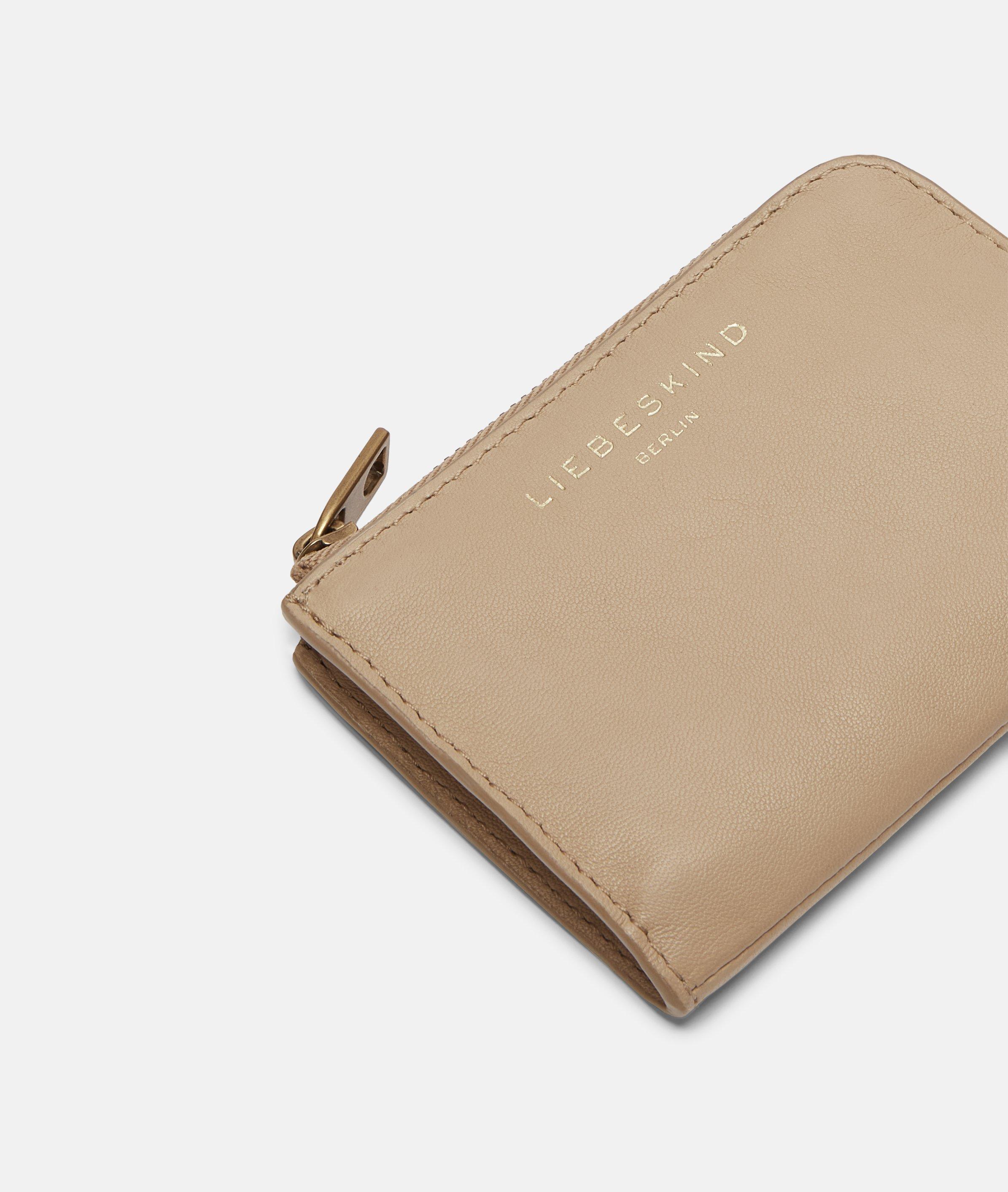 Portemonnee in beige, zwart, rood, blauw & grijs