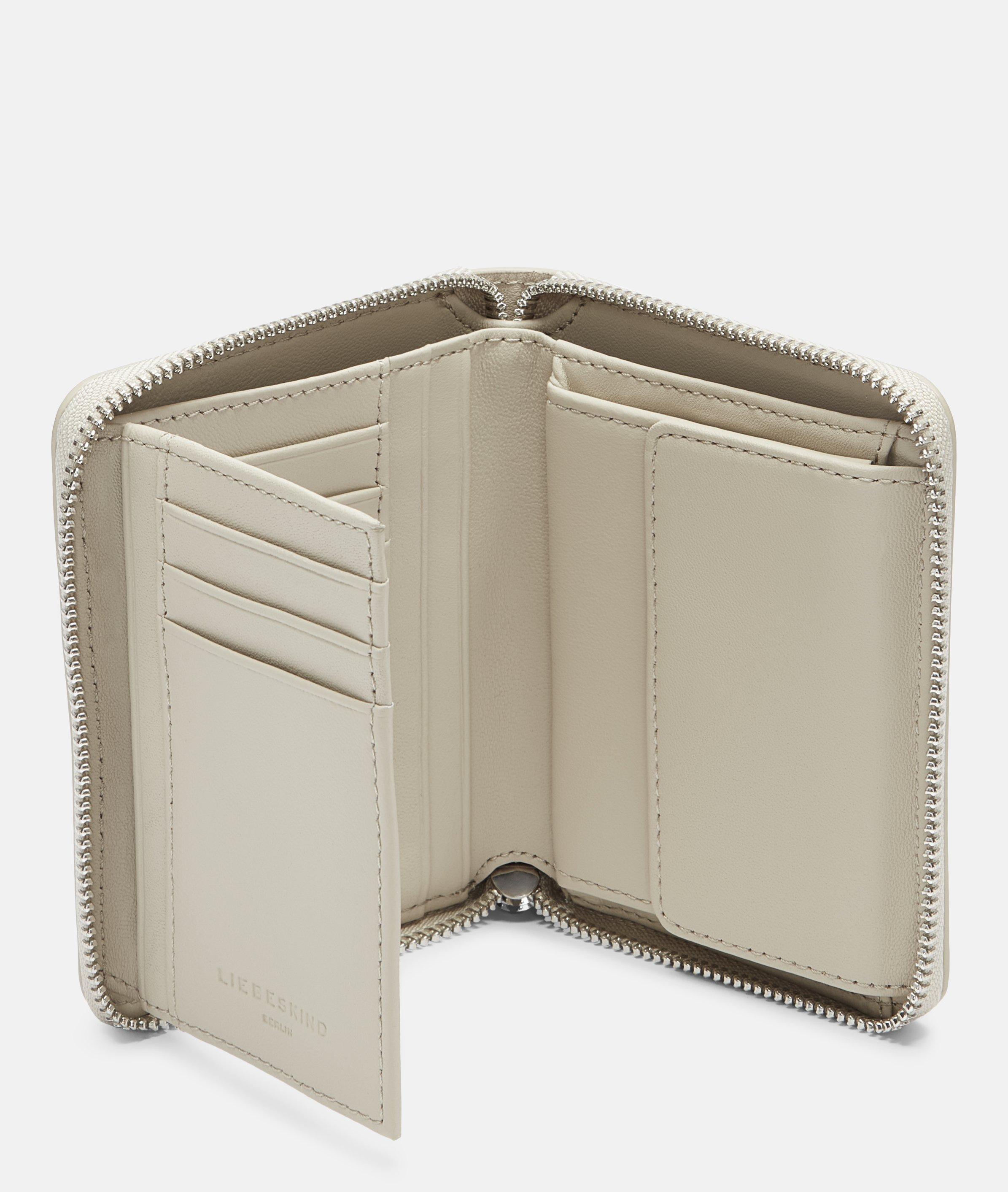 Conny Geldbörse M in creme, beige, schwarz, blau, braun & grau