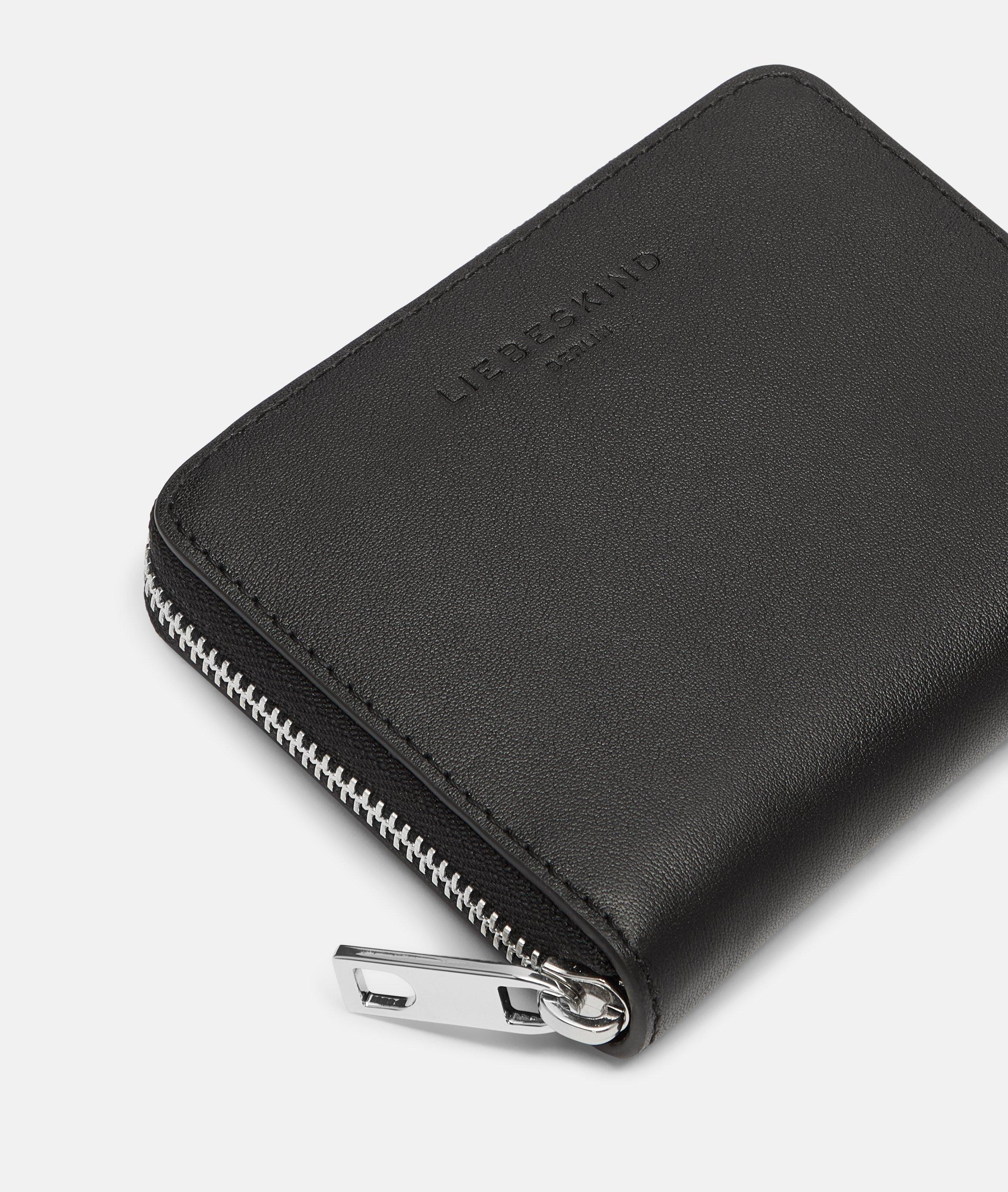 Conny Geldbörse M in schwarz, creme, beige, blau, braun & grau