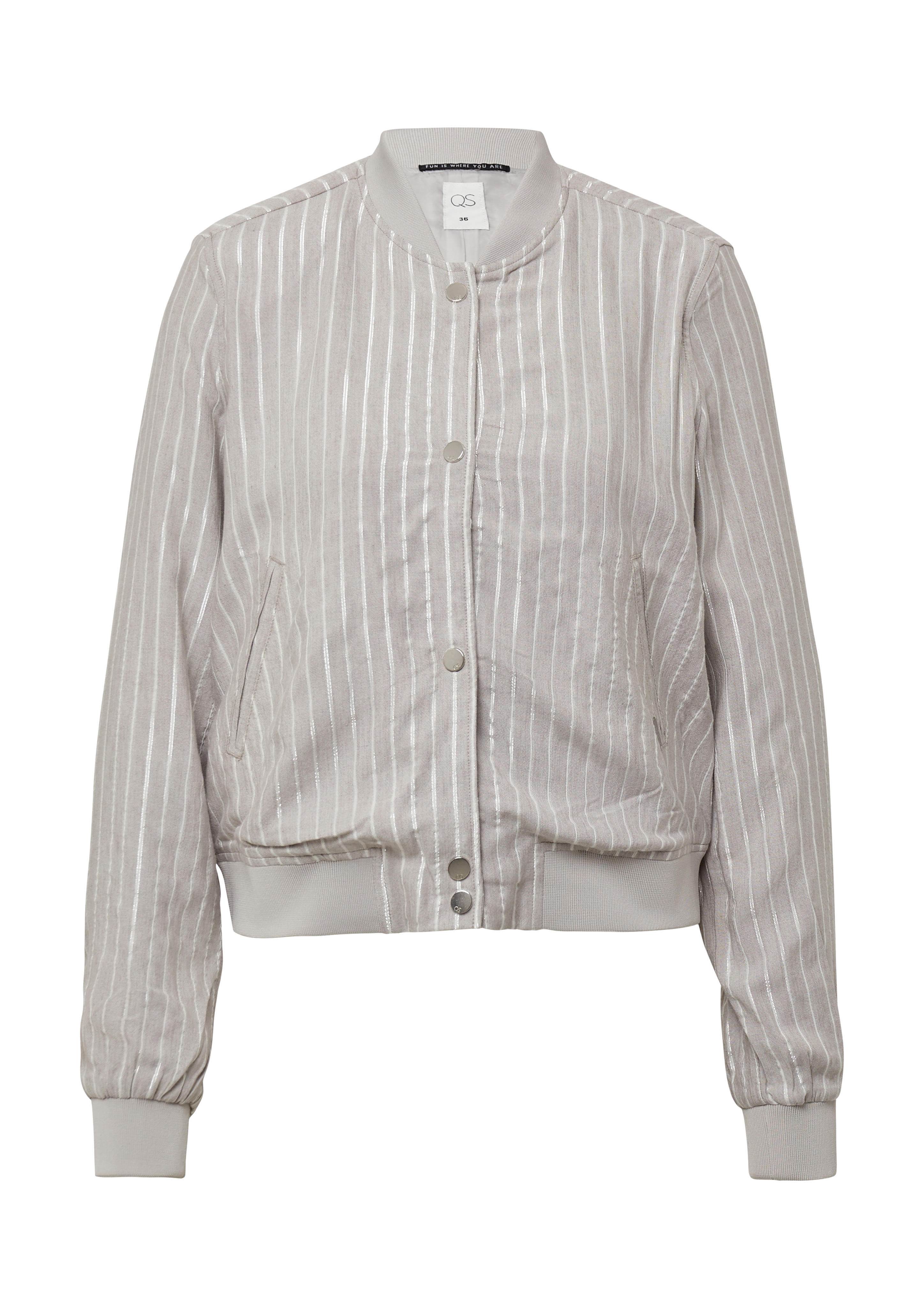 Leinenmix-Blouson mit Glitzerstreifen