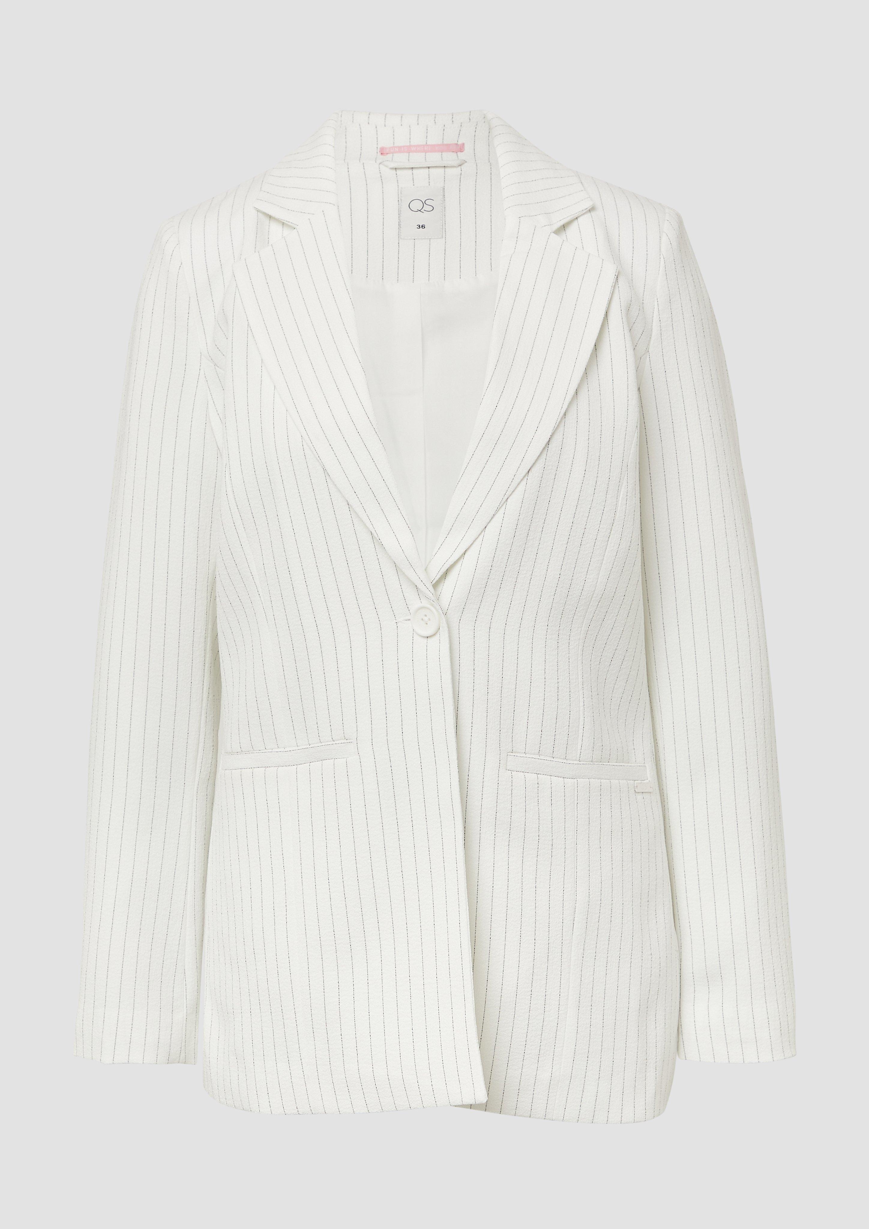 QS - Nadelstreifen-Blazer, Damen, weiß