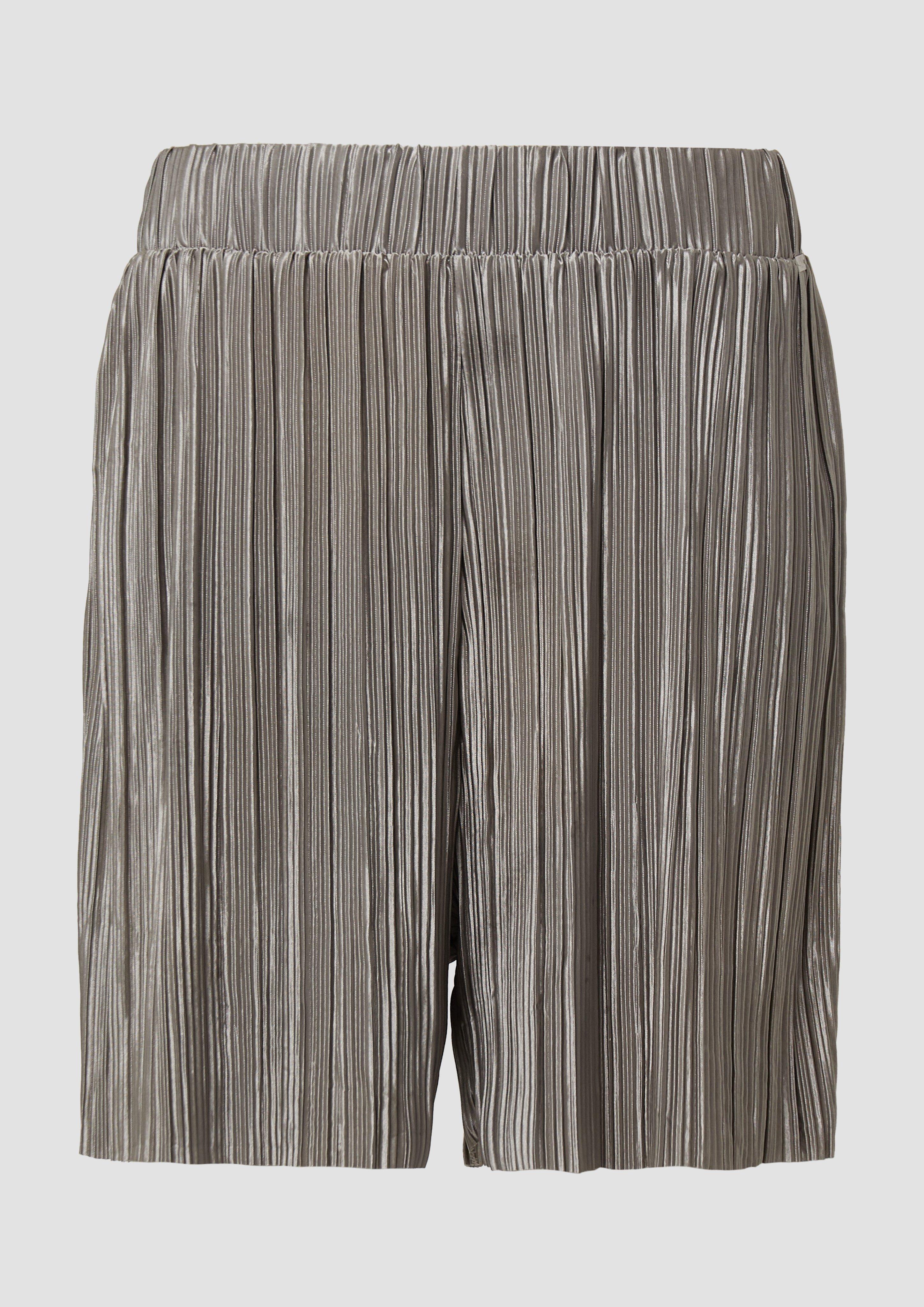 QS - Shorts mit Plisseefalten, Damen, grau