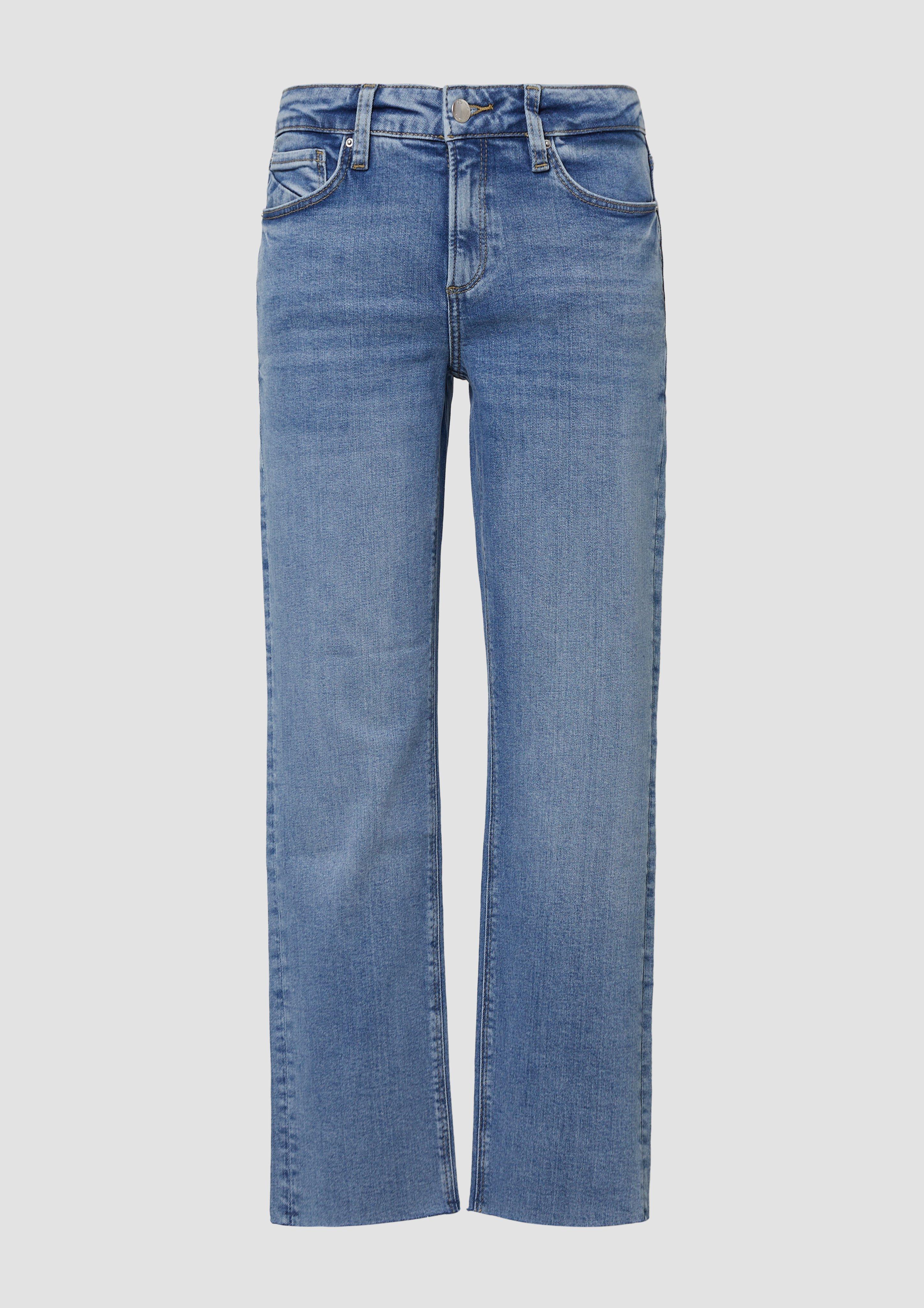 QS - Ankle-Jeans Catie / Slim Fit / Mid Rise / Straight Leg, Damen, blau
