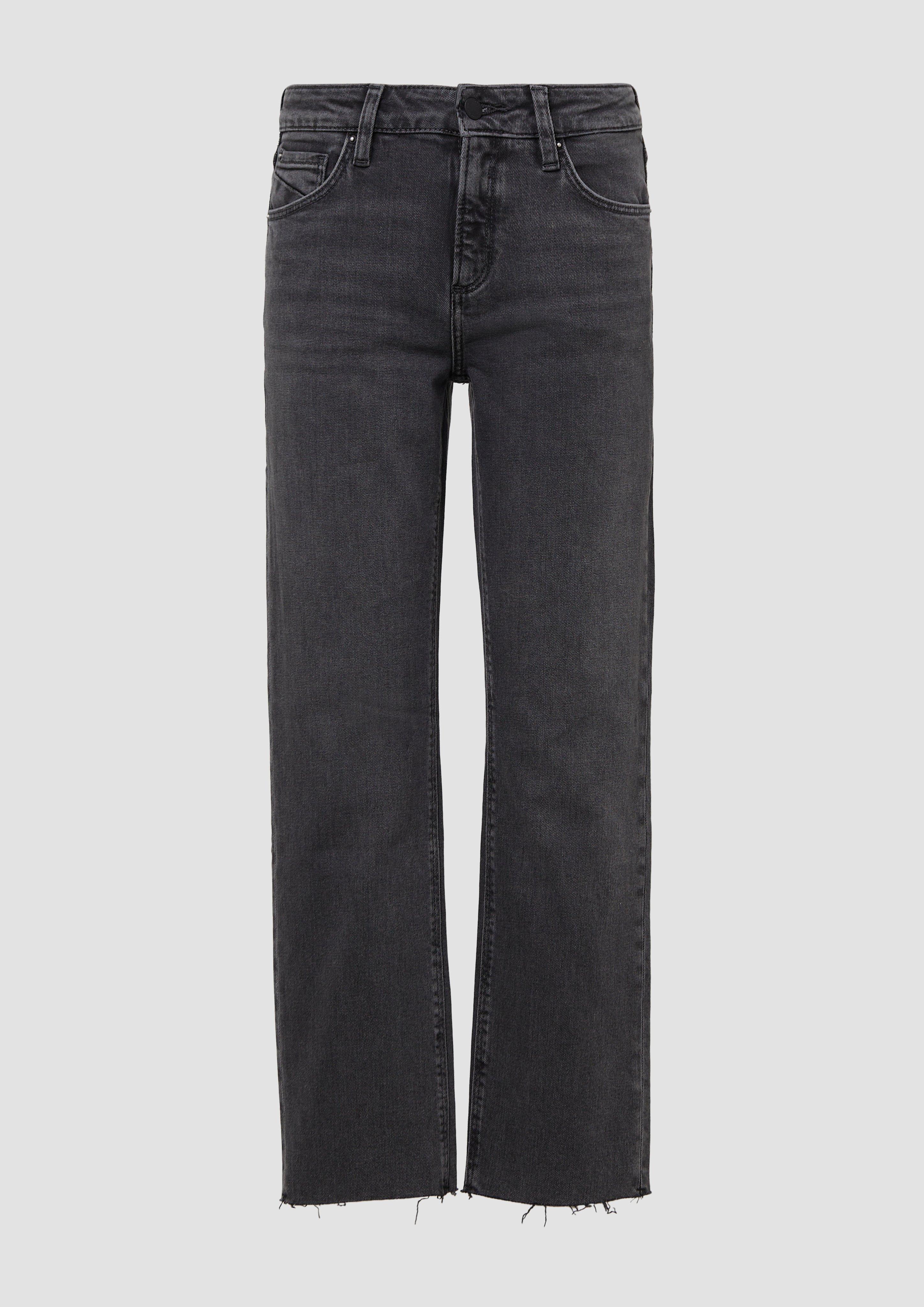 QS - Ankle-Jeans Catie / Slim Fit / Mid Rise / Straight Leg, Damen, grau