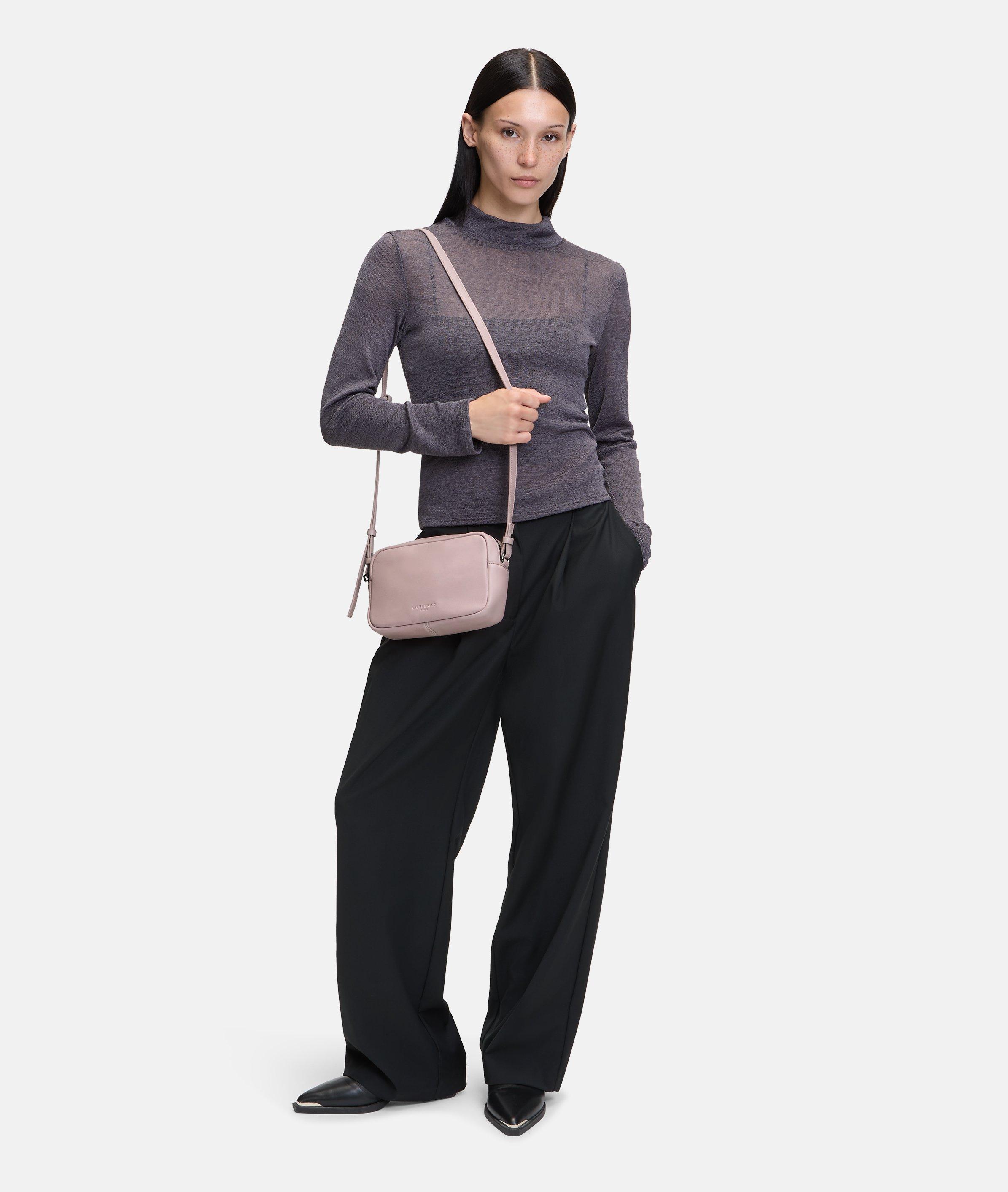 Crossbody in pink, beige, red, black, brown, grey & cream