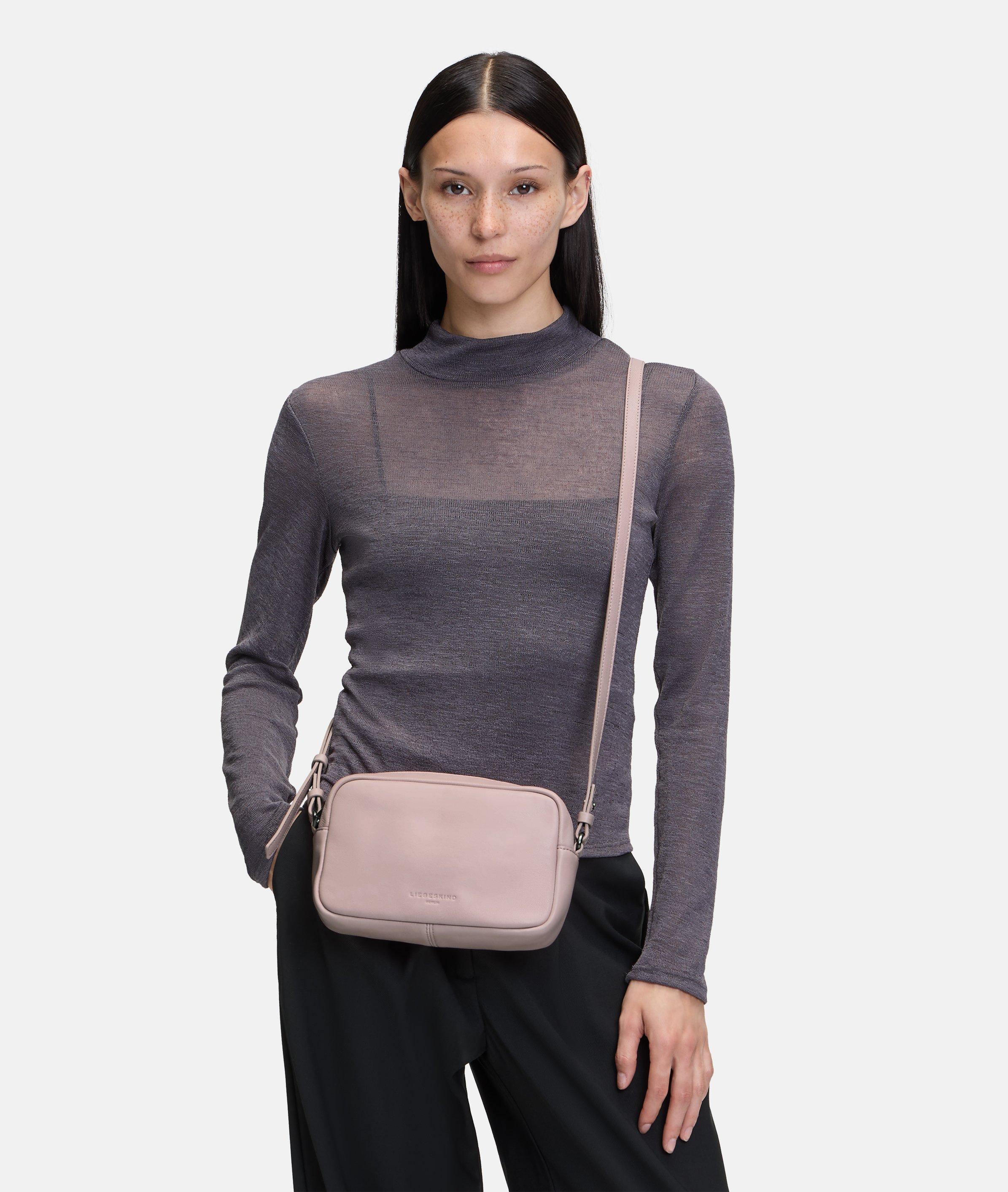 Crossbody in pink, beige, red, black, brown, grey & cream