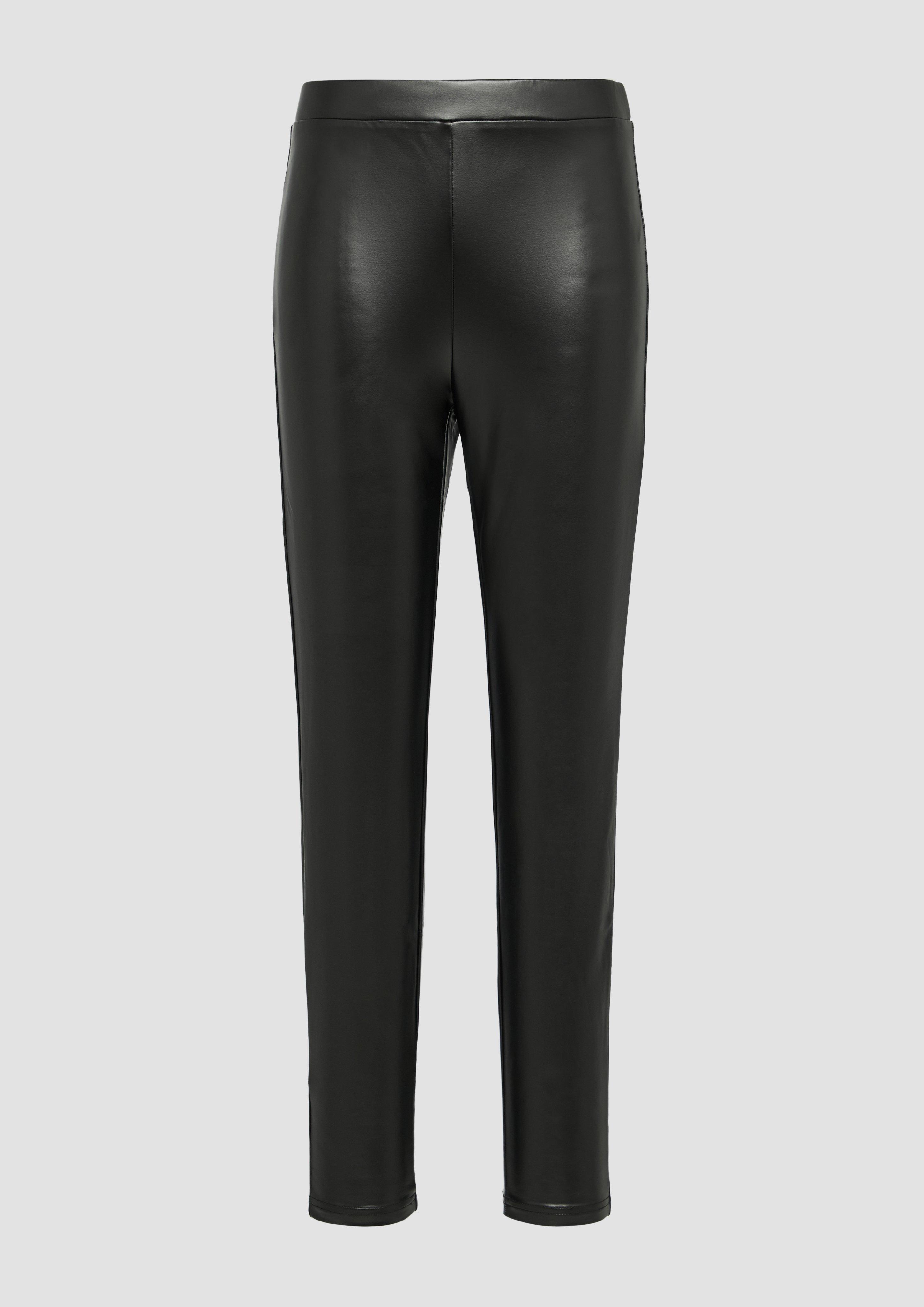 QS - Leggings in Fake-Leather-Optik, Damen, schwarz