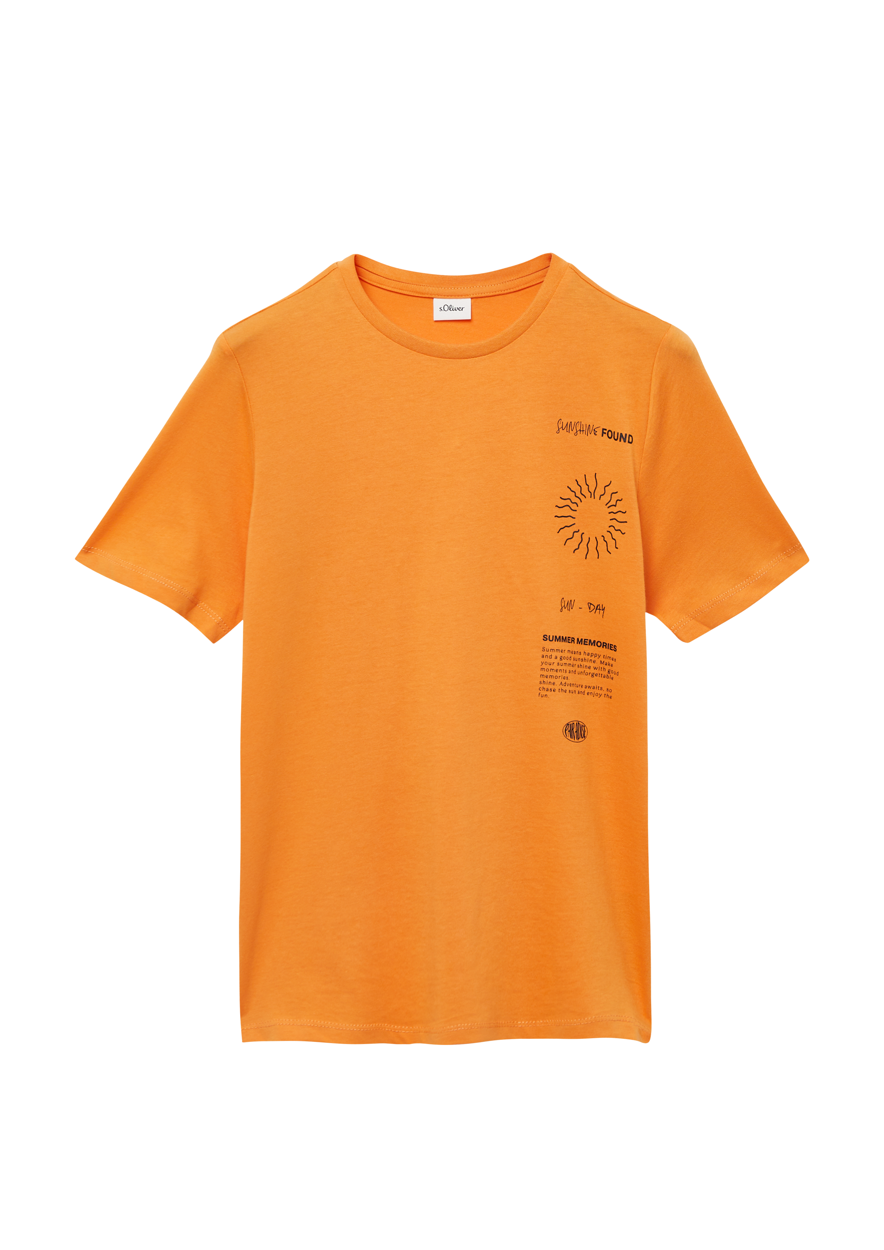 s.Oliver - Jersey-T-Shirt mit Frontprint, Jungen, Orange
