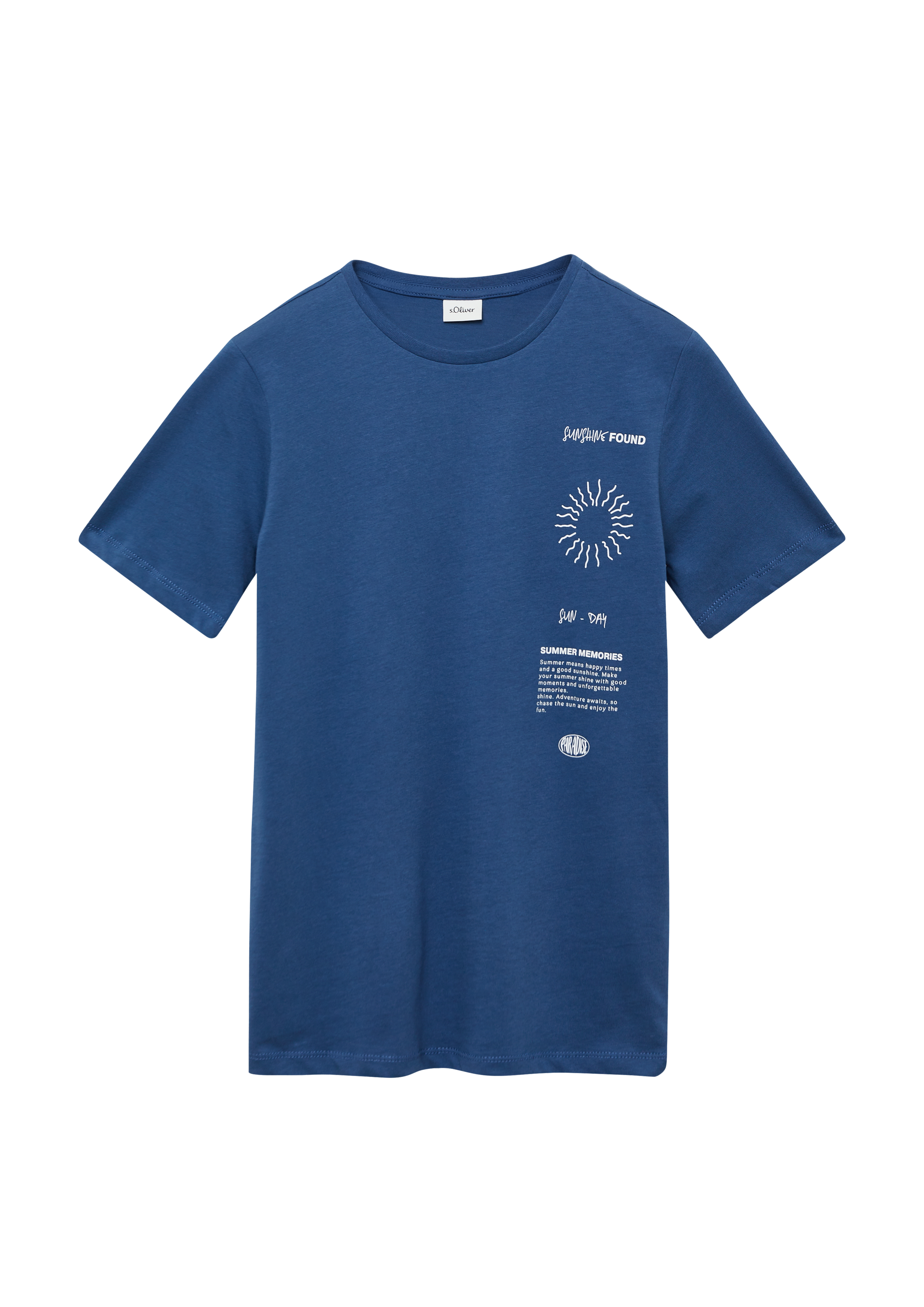 s.Oliver - Jersey-T-Shirt mit Frontprint, Jungen, blau