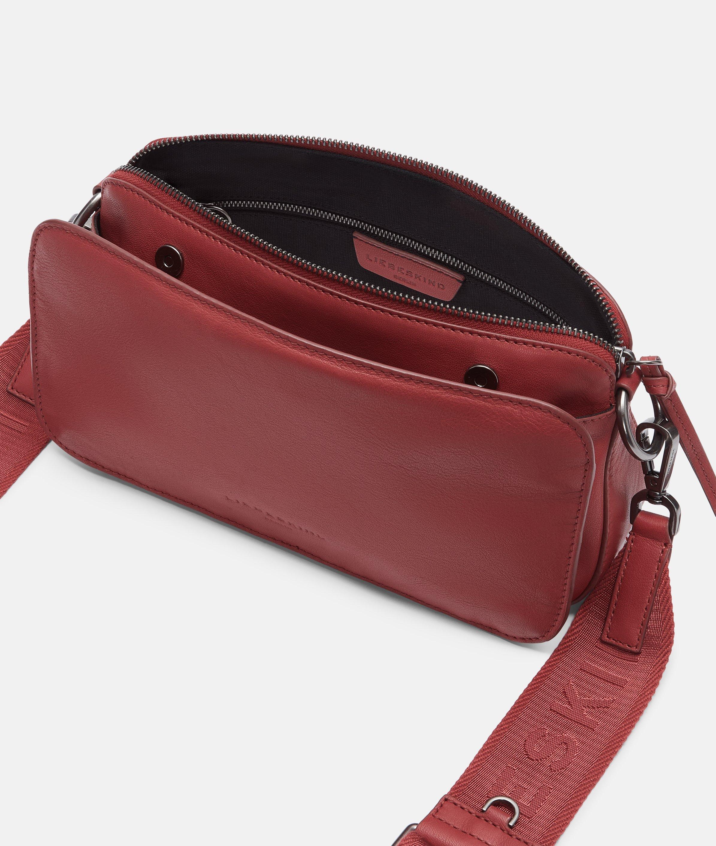 Crossbody in rood, beige, roze, bruin, blauw & grijs