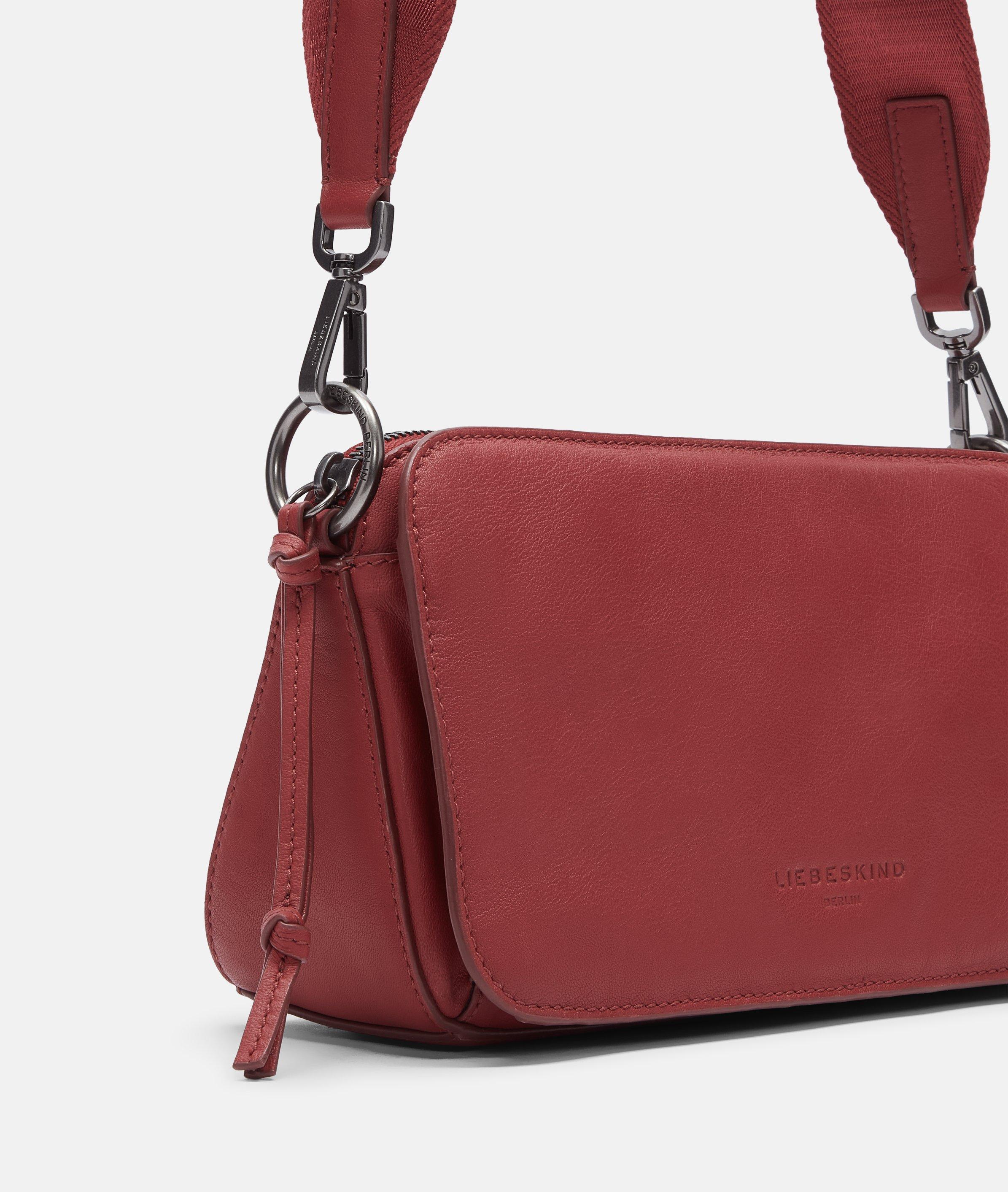 Crossbody in rood, beige, roze, bruin, blauw & grijs
