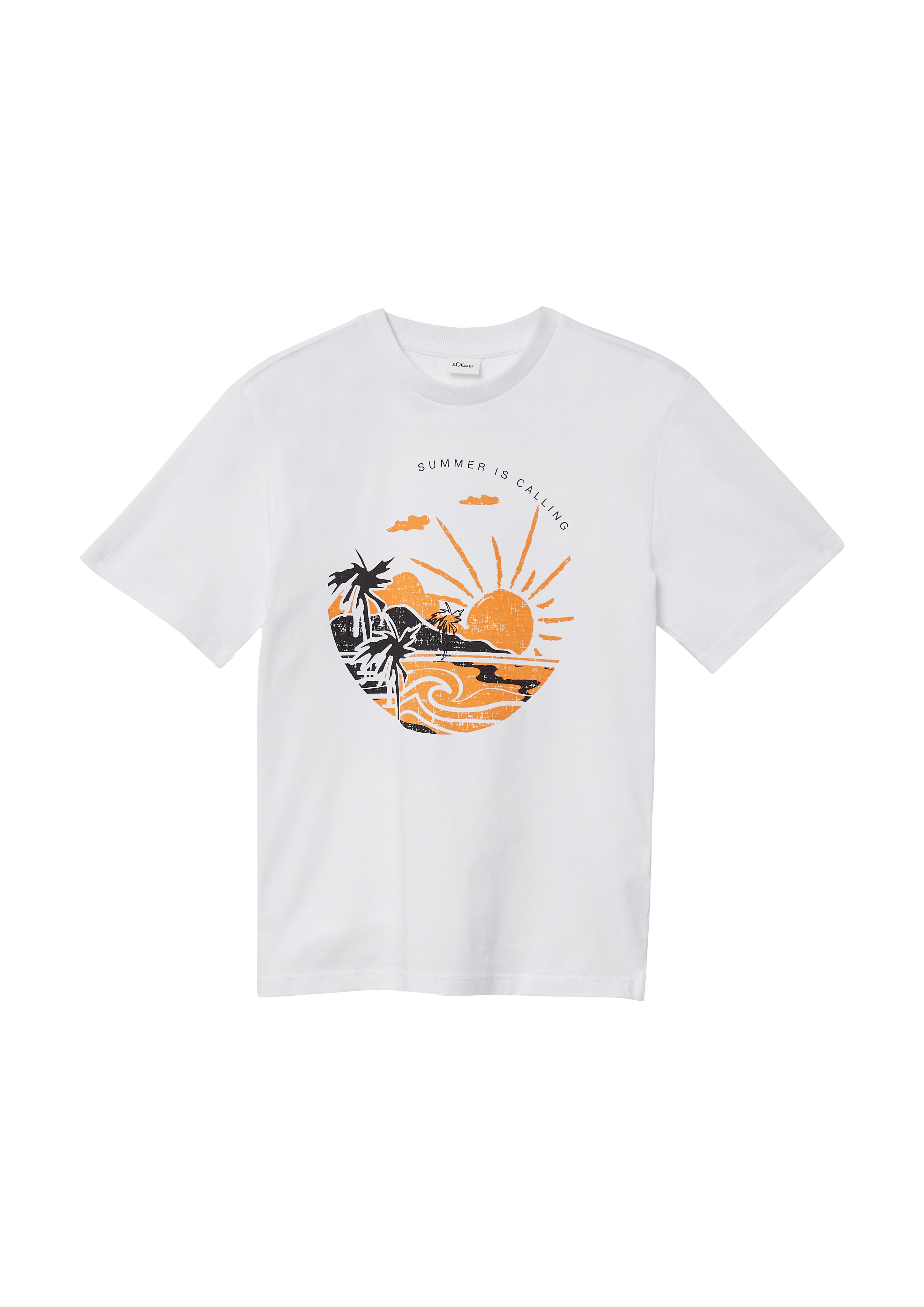 s.Oliver - Jersey-T-Shirt mit Frontprint, Jungen, weiß