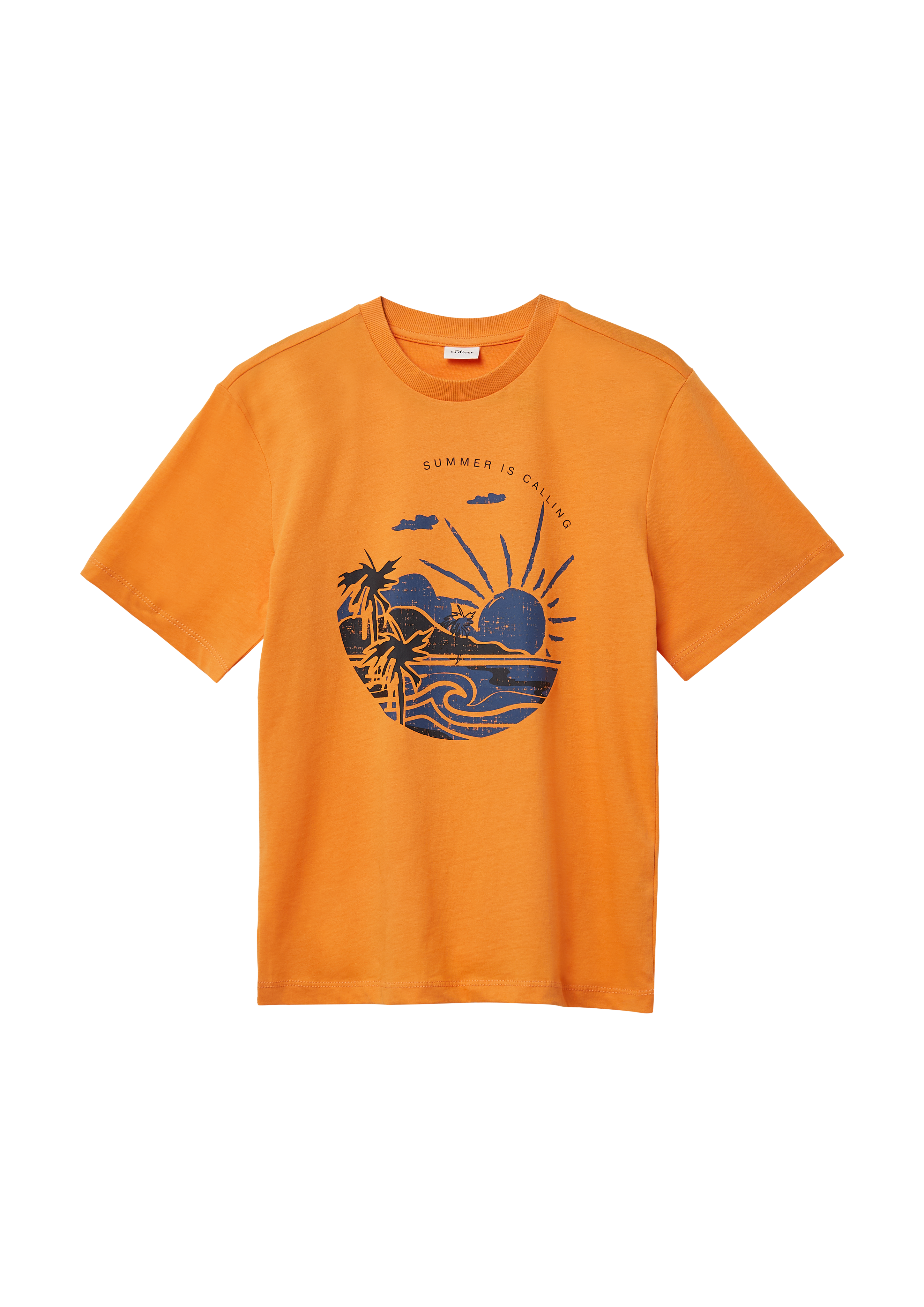 s.Oliver - Jersey-T-Shirt mit Frontprint, Jungen, Orange