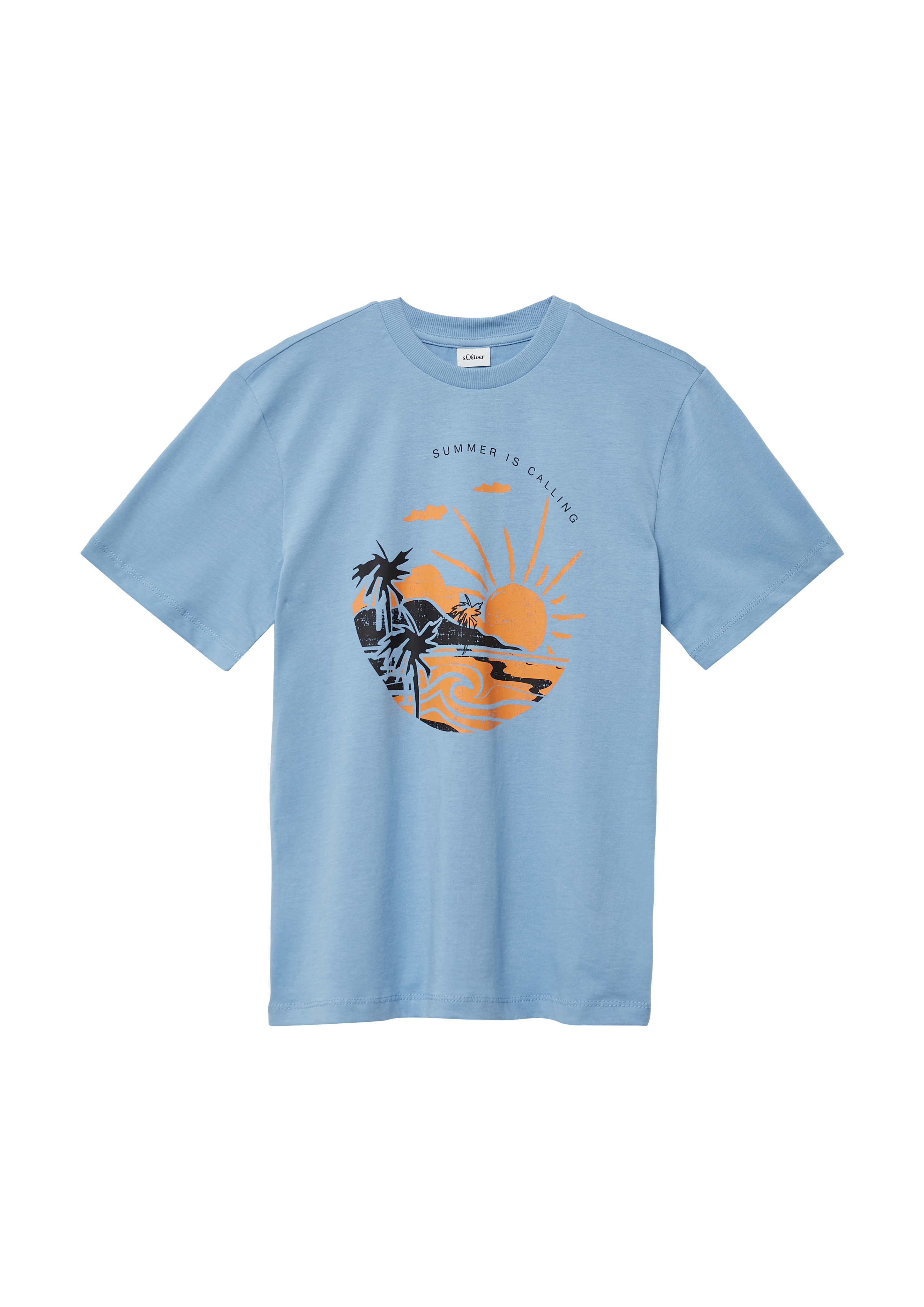 s.Oliver - Jersey-T-Shirt mit Frontprint, Jungen, blau