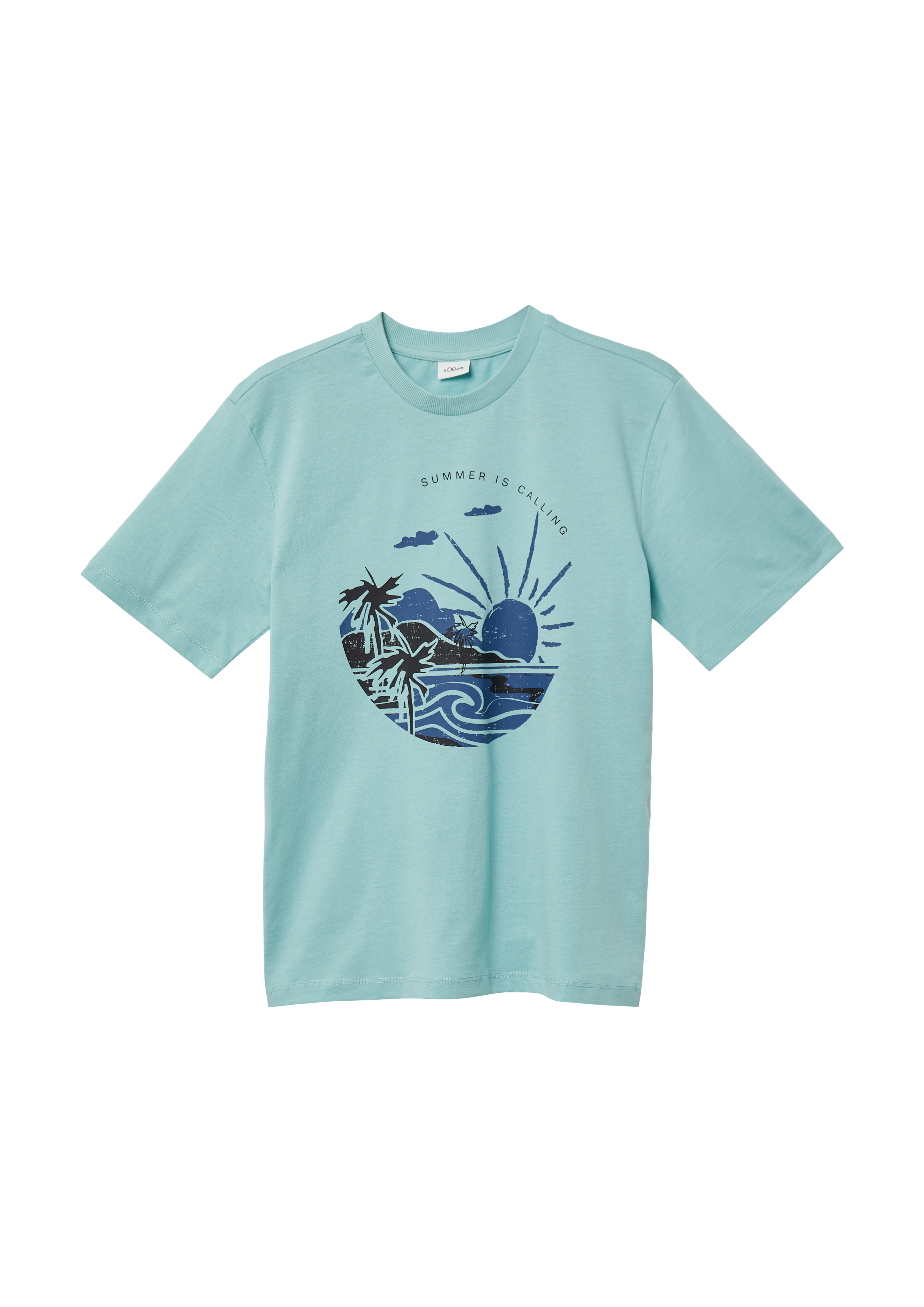 s.Oliver - Jersey-T-Shirt mit Frontprint, Jungen, türkis