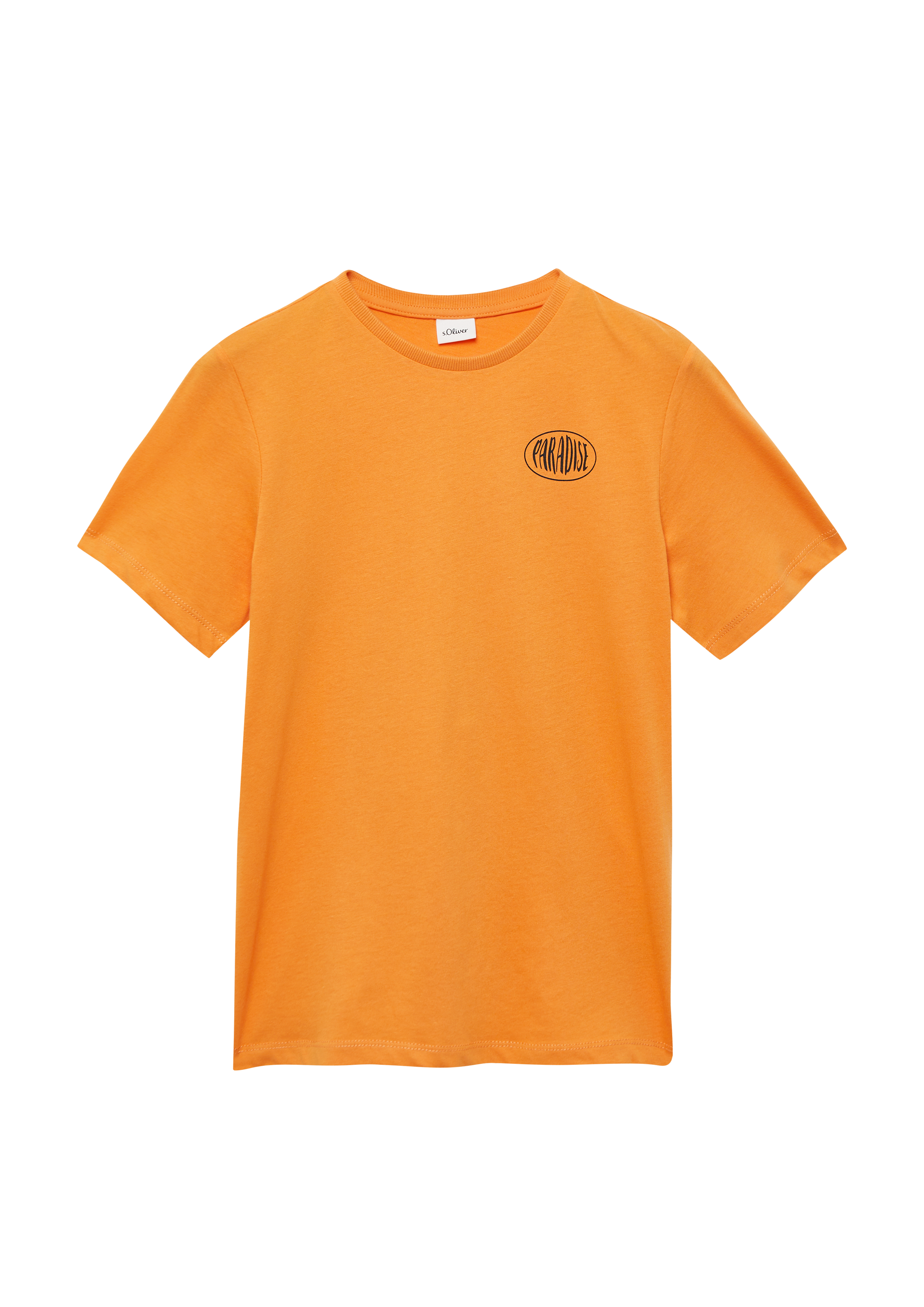 s.Oliver - Baumwoll-T-Shirt mit Front- und Rückenprint, Jungen, Orange