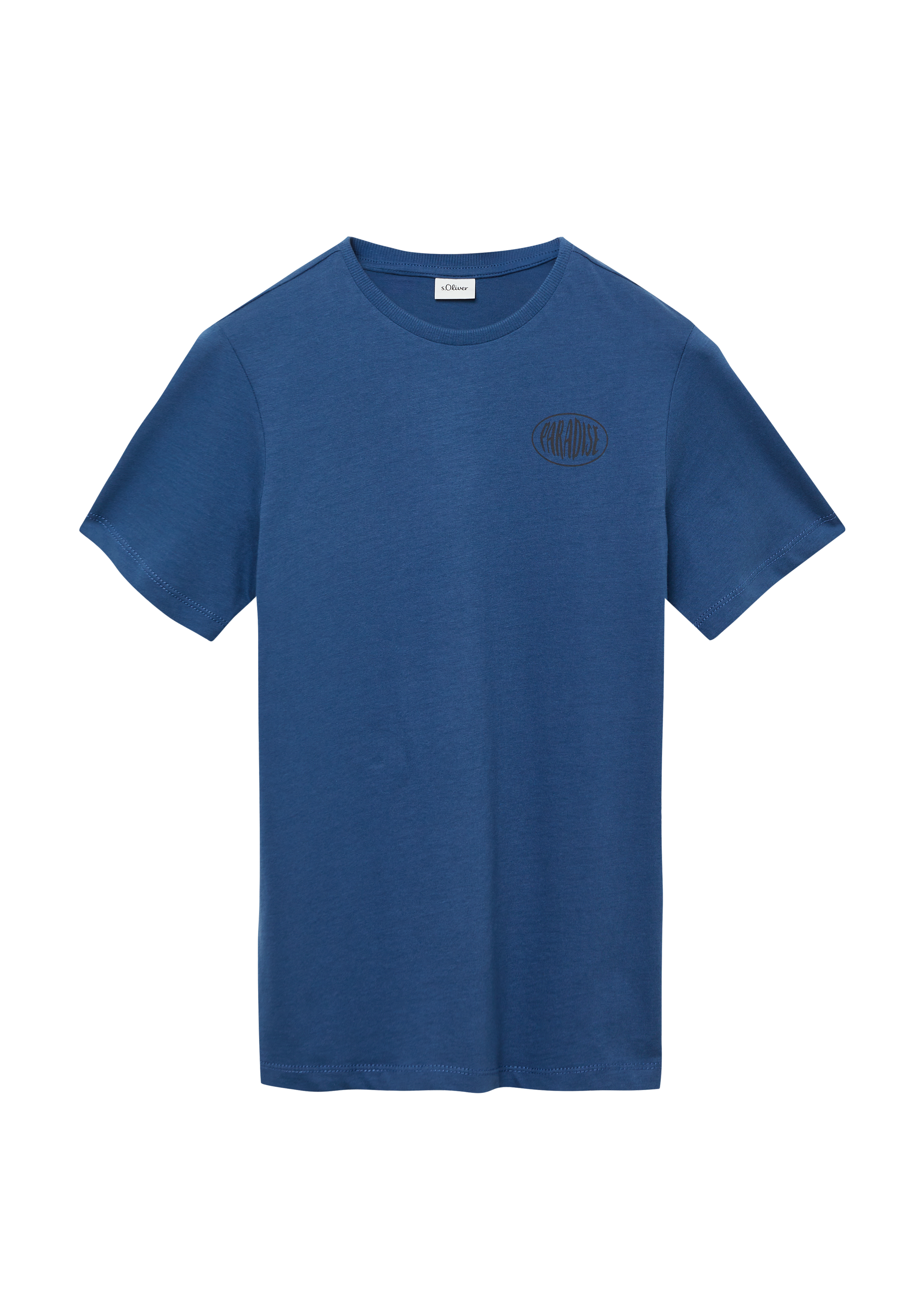 s.Oliver - Baumwoll-T-Shirt mit Front- und Rückenprint, Jungen, blau