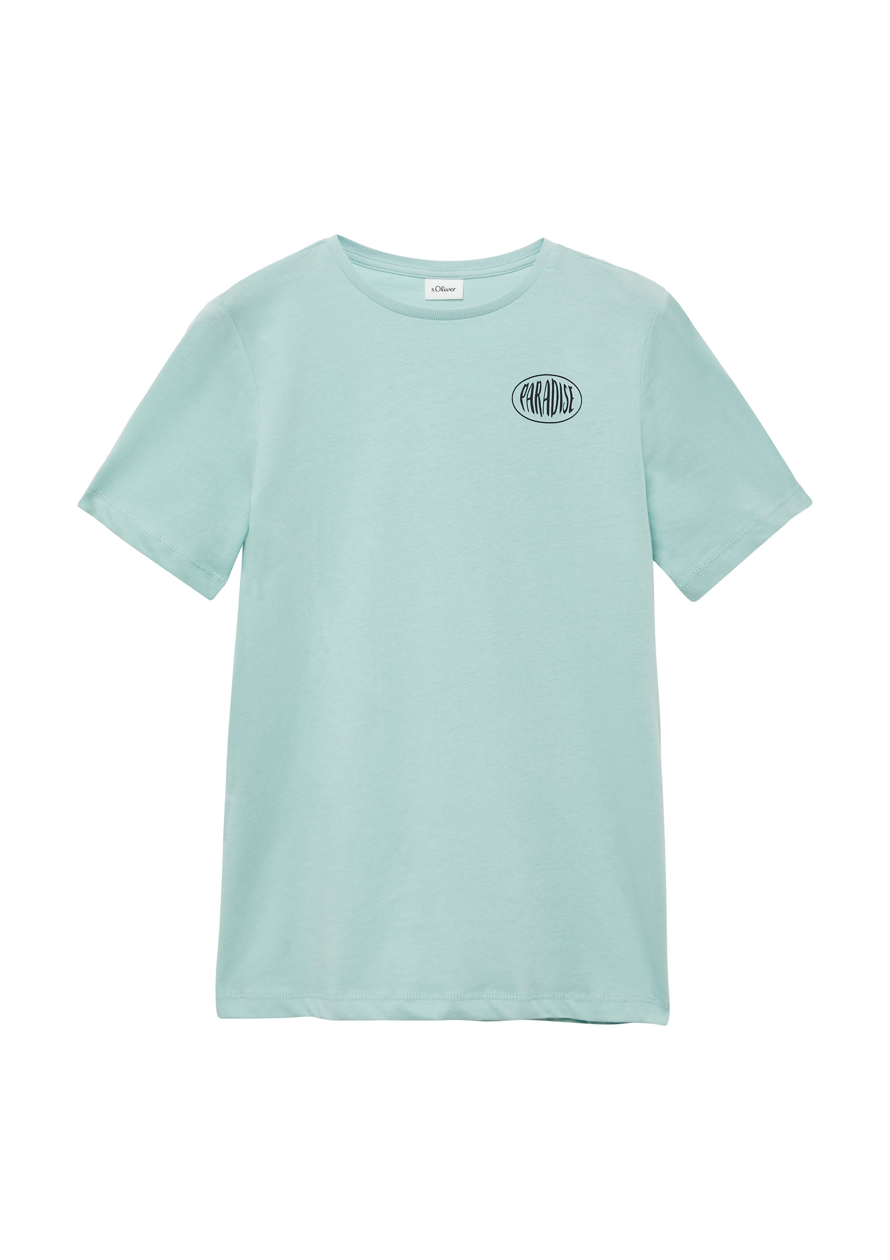 s.Oliver - Baumwoll-T-Shirt mit Front- und Rückenprint, Jungen, türkis