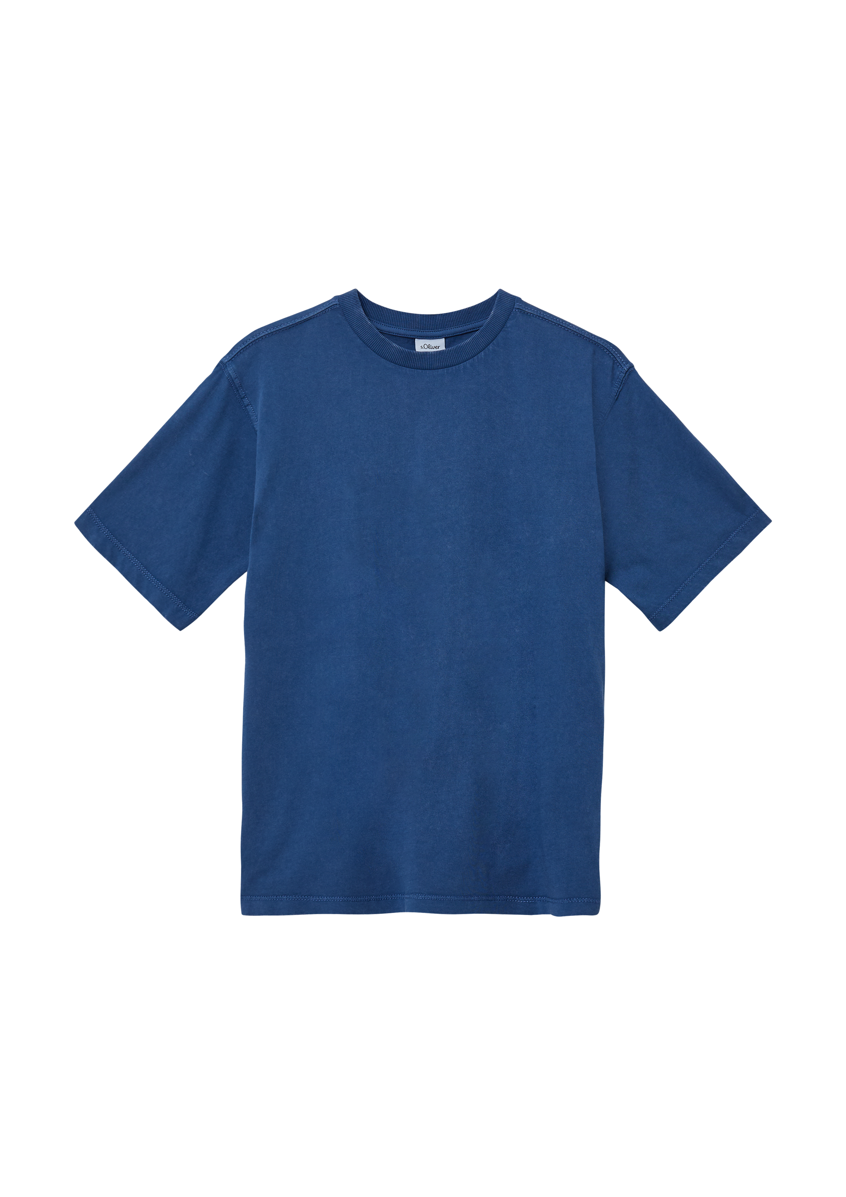 s.Oliver - T-Shirt mit Used-Effekt und Rückenprint, Jungen, blau
