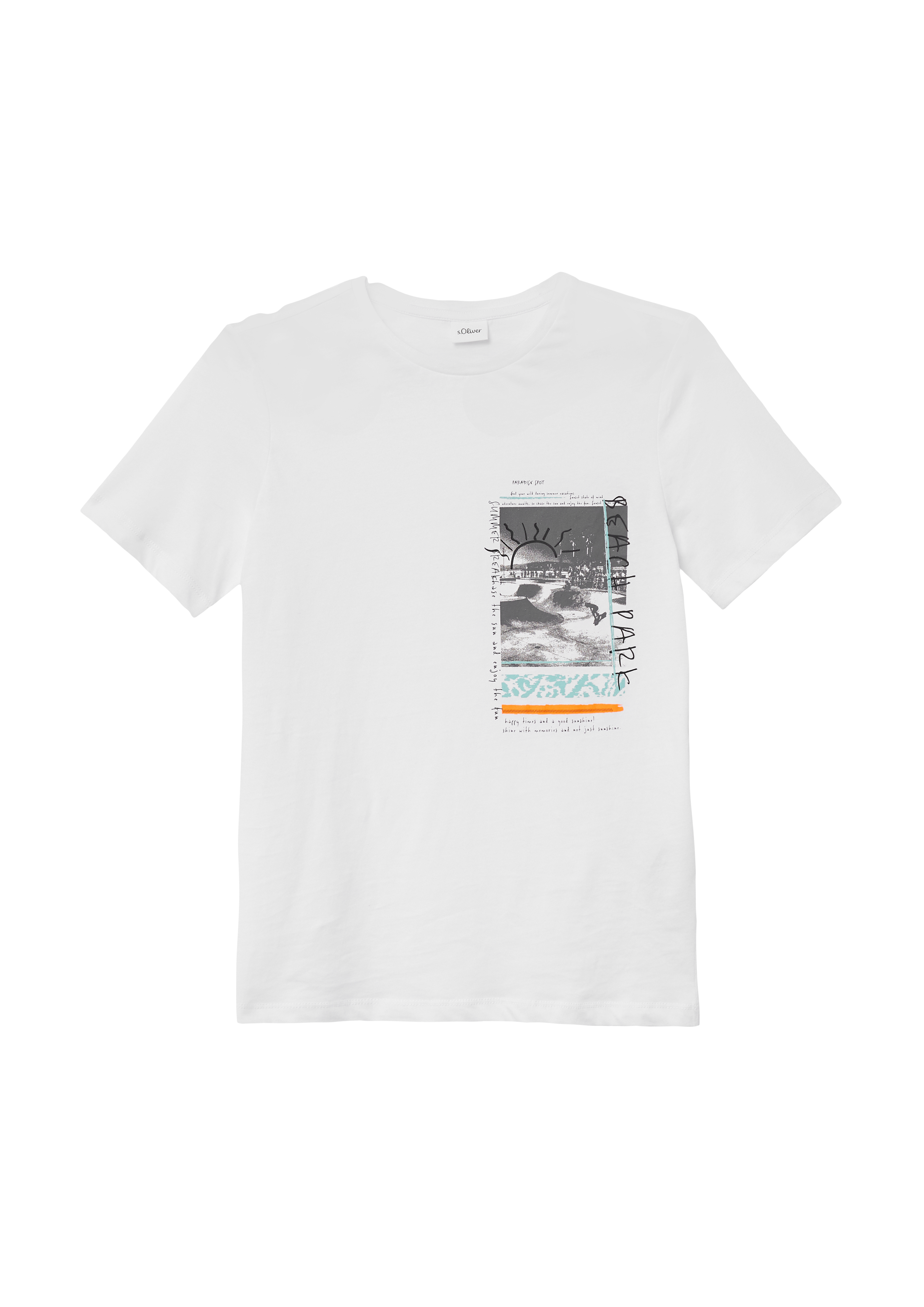 s.Oliver - Jersey-T-Shirt mit Frontprint, Jungen, weiß