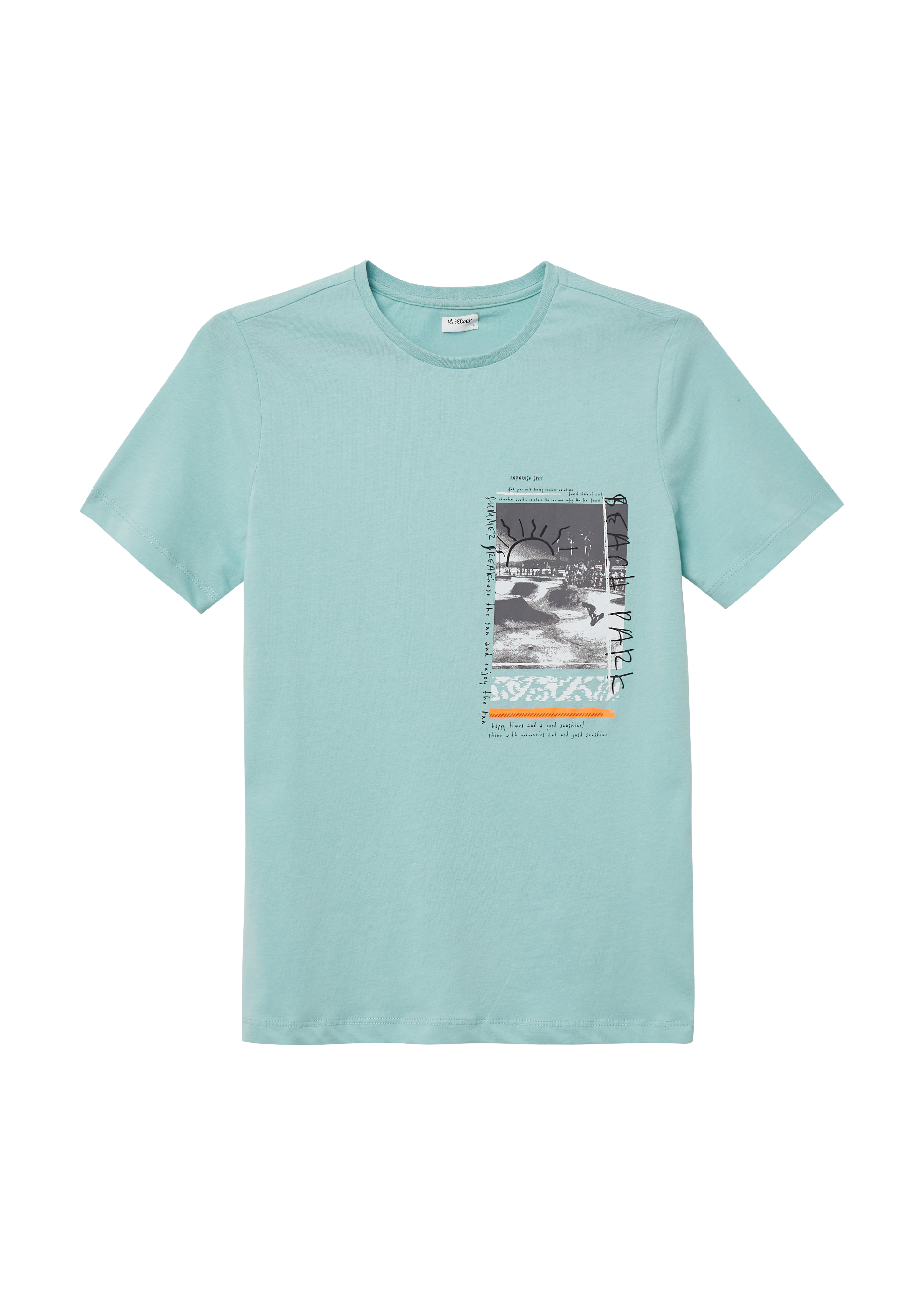s.Oliver - Jersey-T-Shirt mit Frontprint, Jungen, türkis