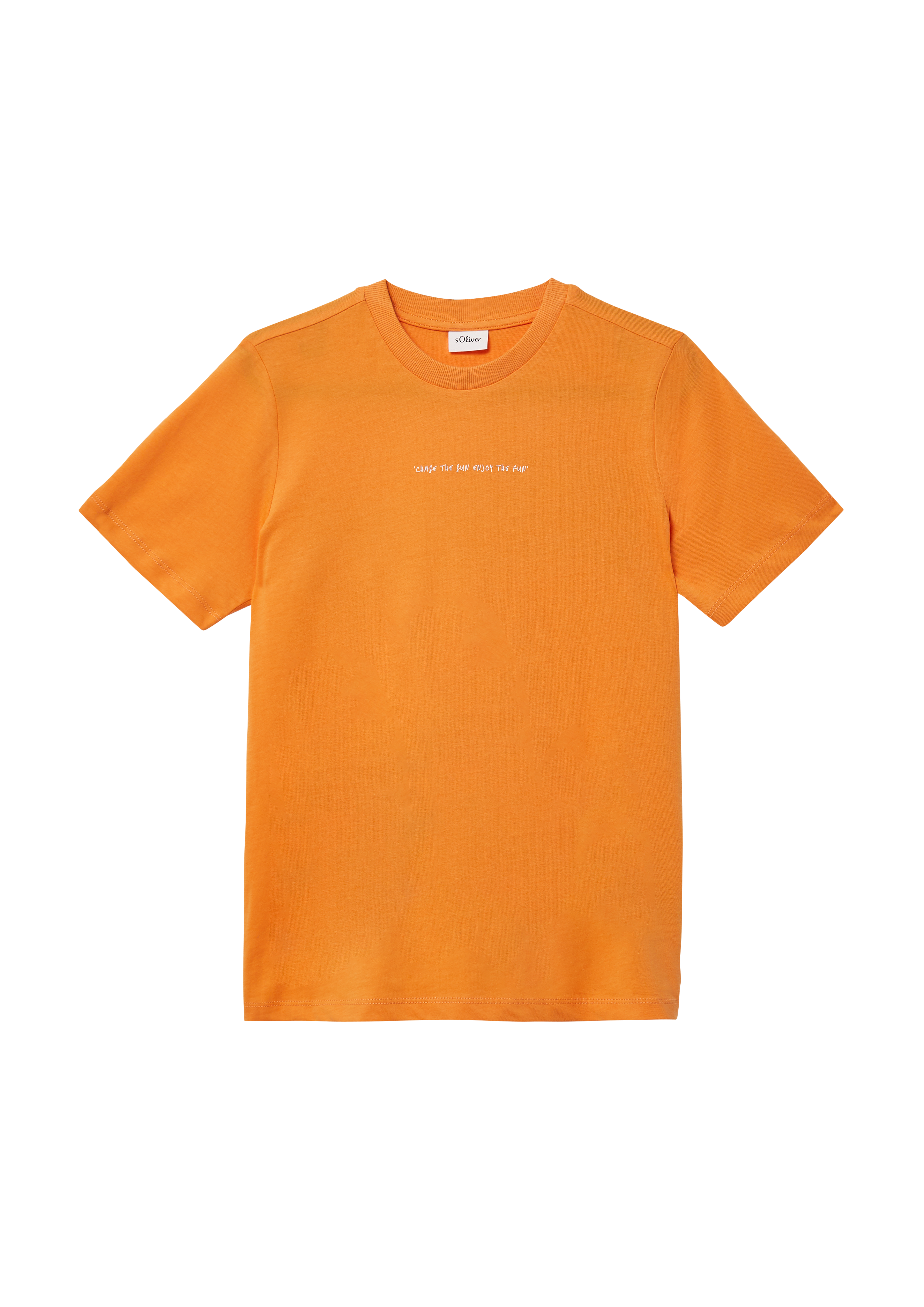 s.Oliver - Baumwoll-T-Shirt mit Front- und Rückenprint, Jungen, Orange