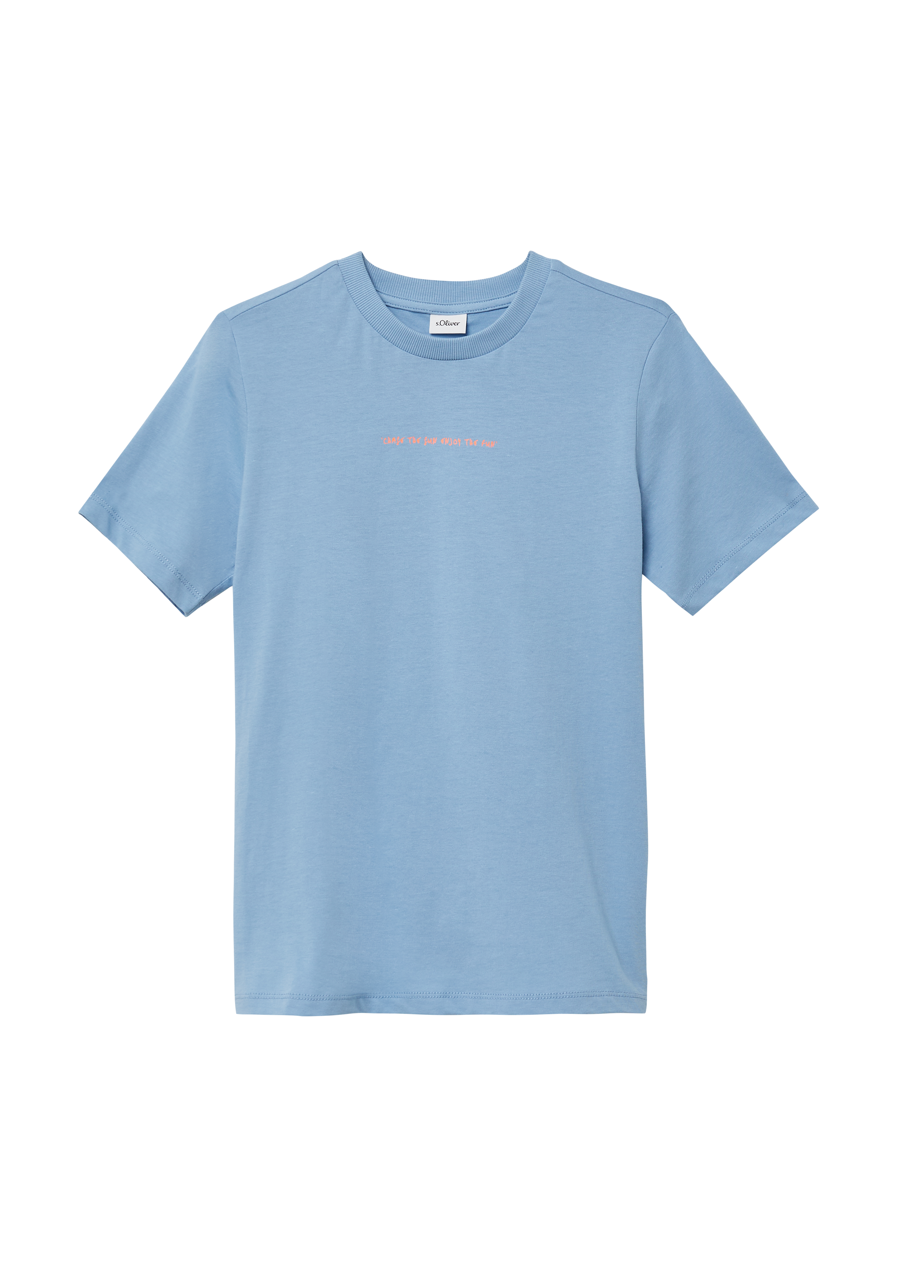 s.Oliver - Baumwoll-T-Shirt mit Front- und Rückenprint, Jungen, blau