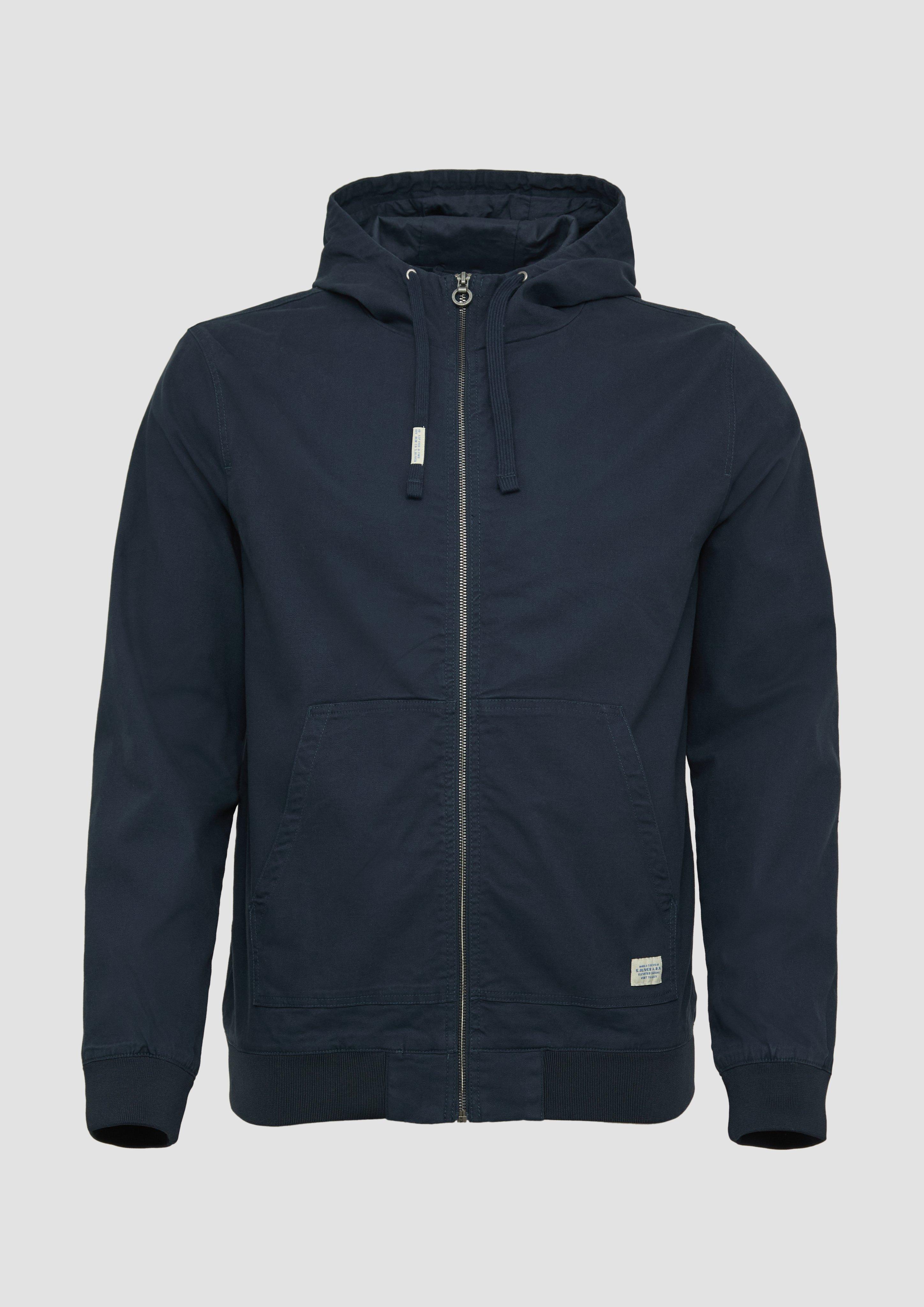 Thumbnail - s.Oliver - Kapuzenjacke aus robustem Canvas, Herren, blau