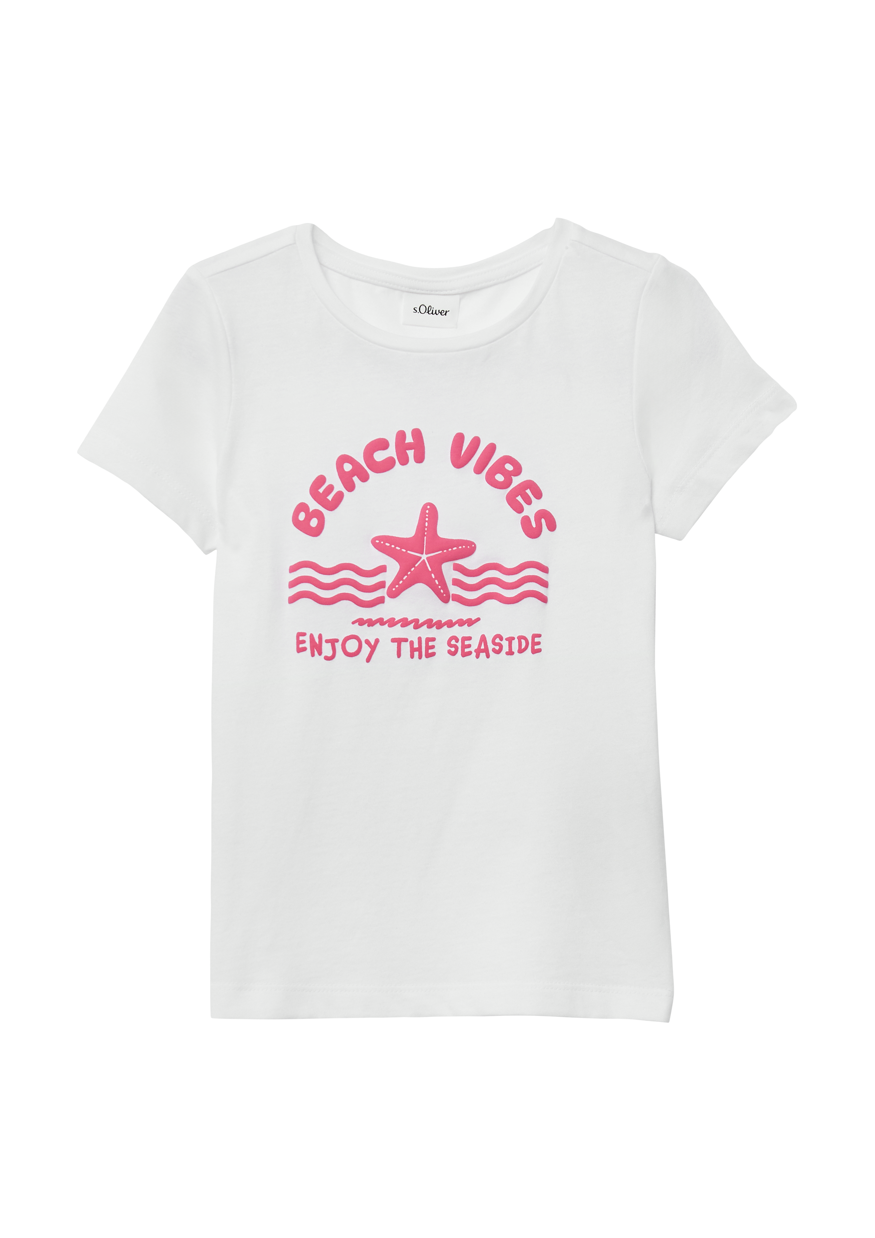 s.Oliver - Baumwoll-T-Shirt mit Print, Kinder, weiß