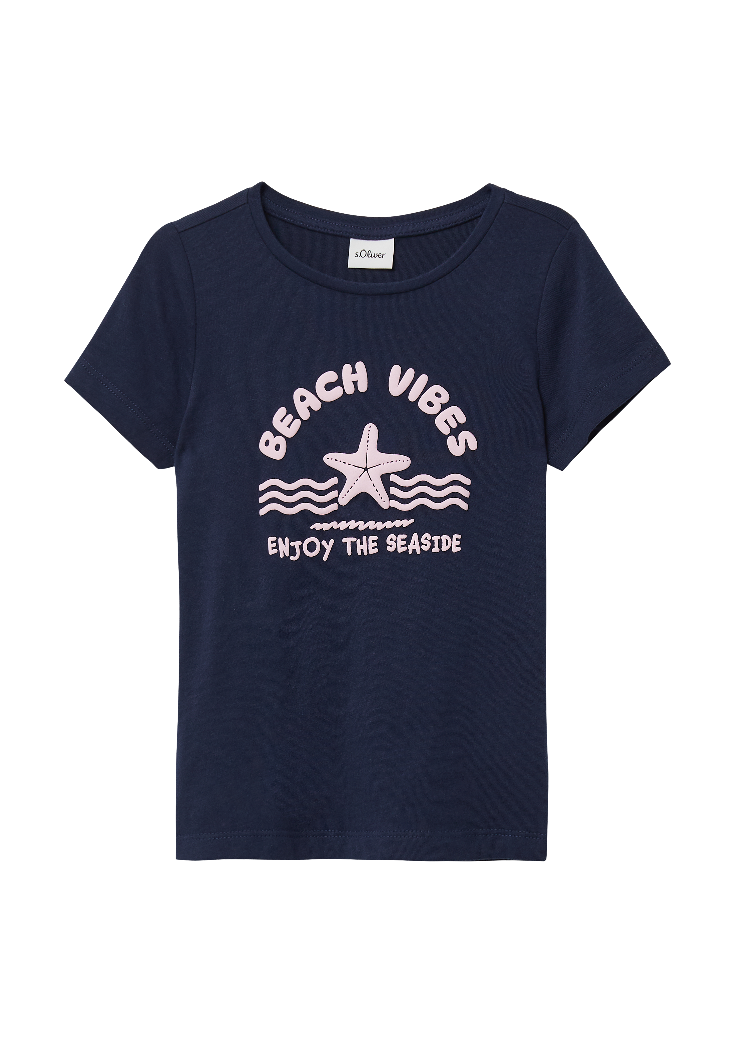 s.Oliver - Baumwoll-T-Shirt mit Print, Kinder, blau