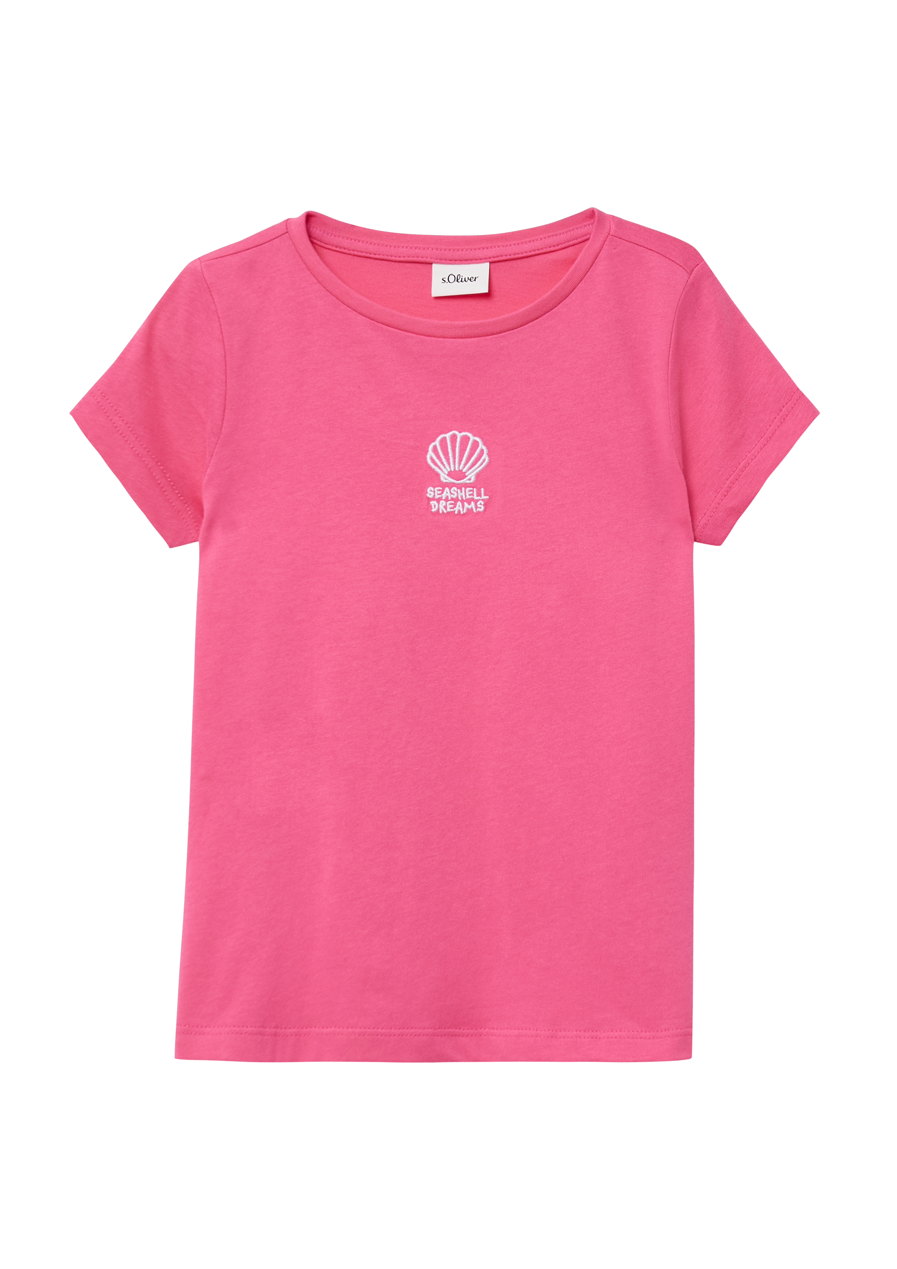 s.Oliver - Ausgestelltes T-Shirt mit Stickerei, Kinder, Rosa