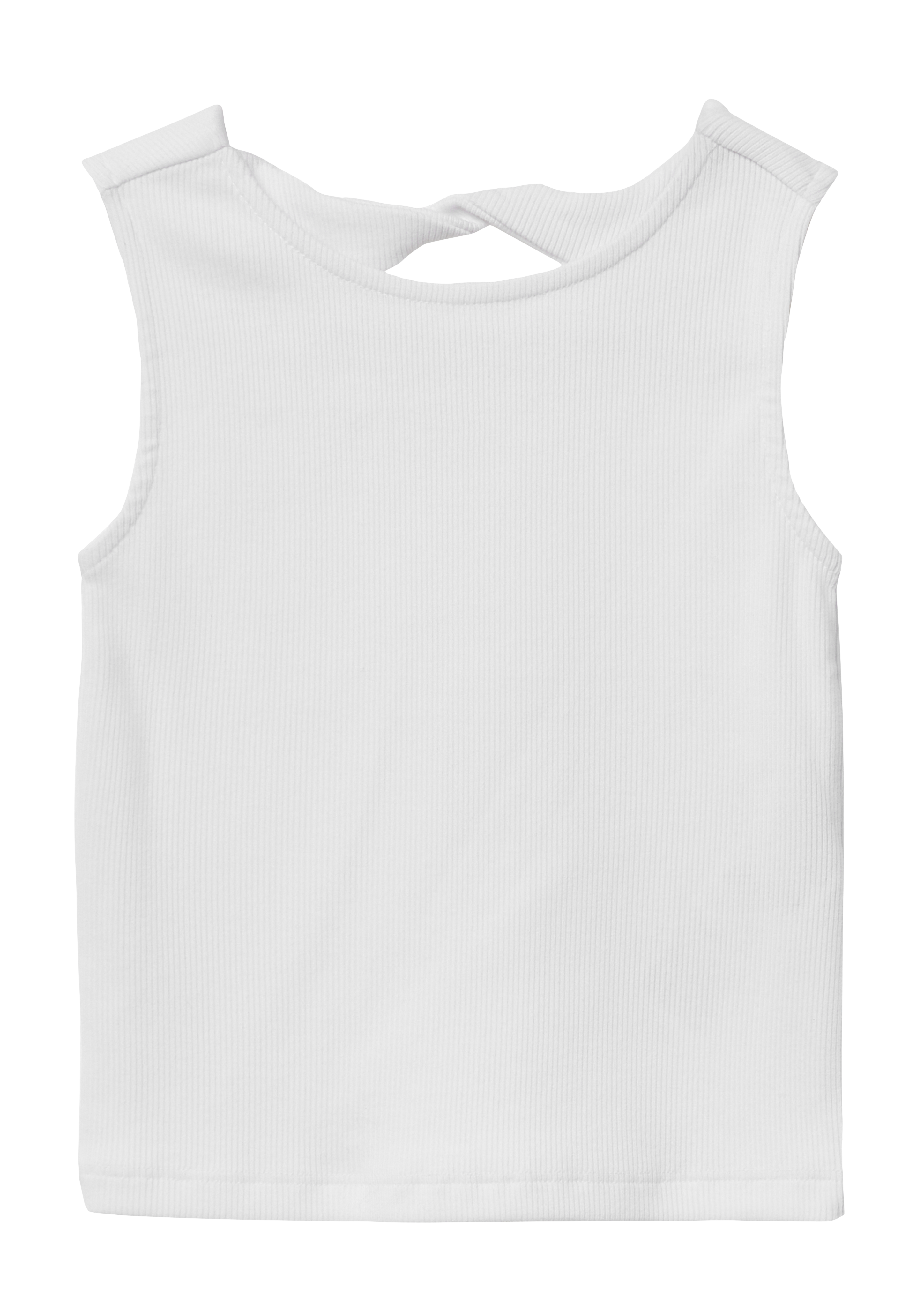s.Oliver - Ripp-Top mit Cut-out am Rücken, Kinder, weiß