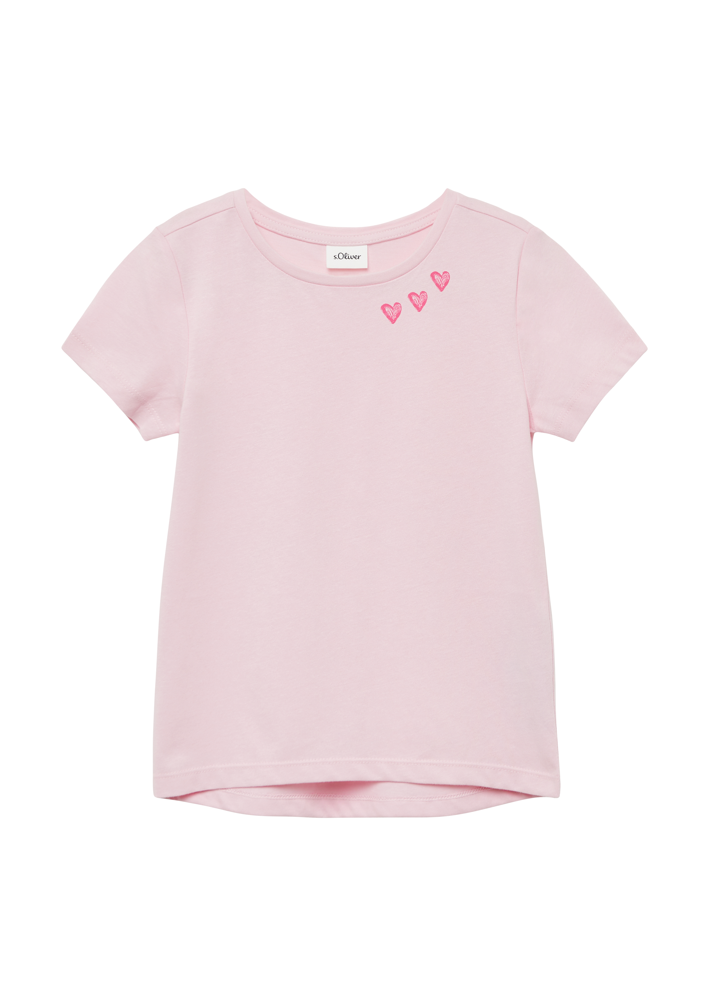 s.Oliver - T-Shirt im Loose Fit mit Front- und Rückenprint, Kinder, Rosa