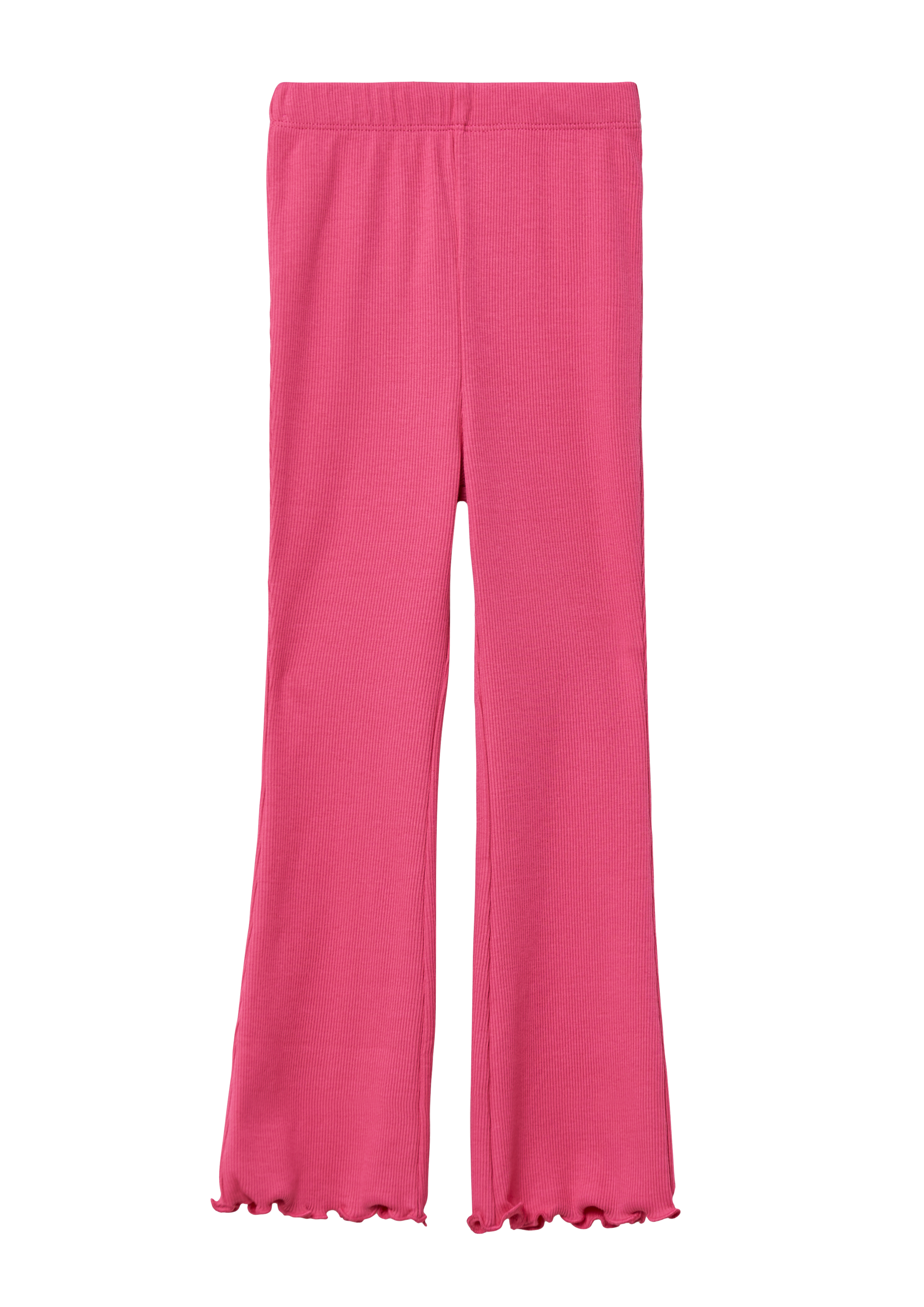 s.Oliver - Gerippte Leggings mit Flared Leg und All-over-Print, Kinder, Rosa