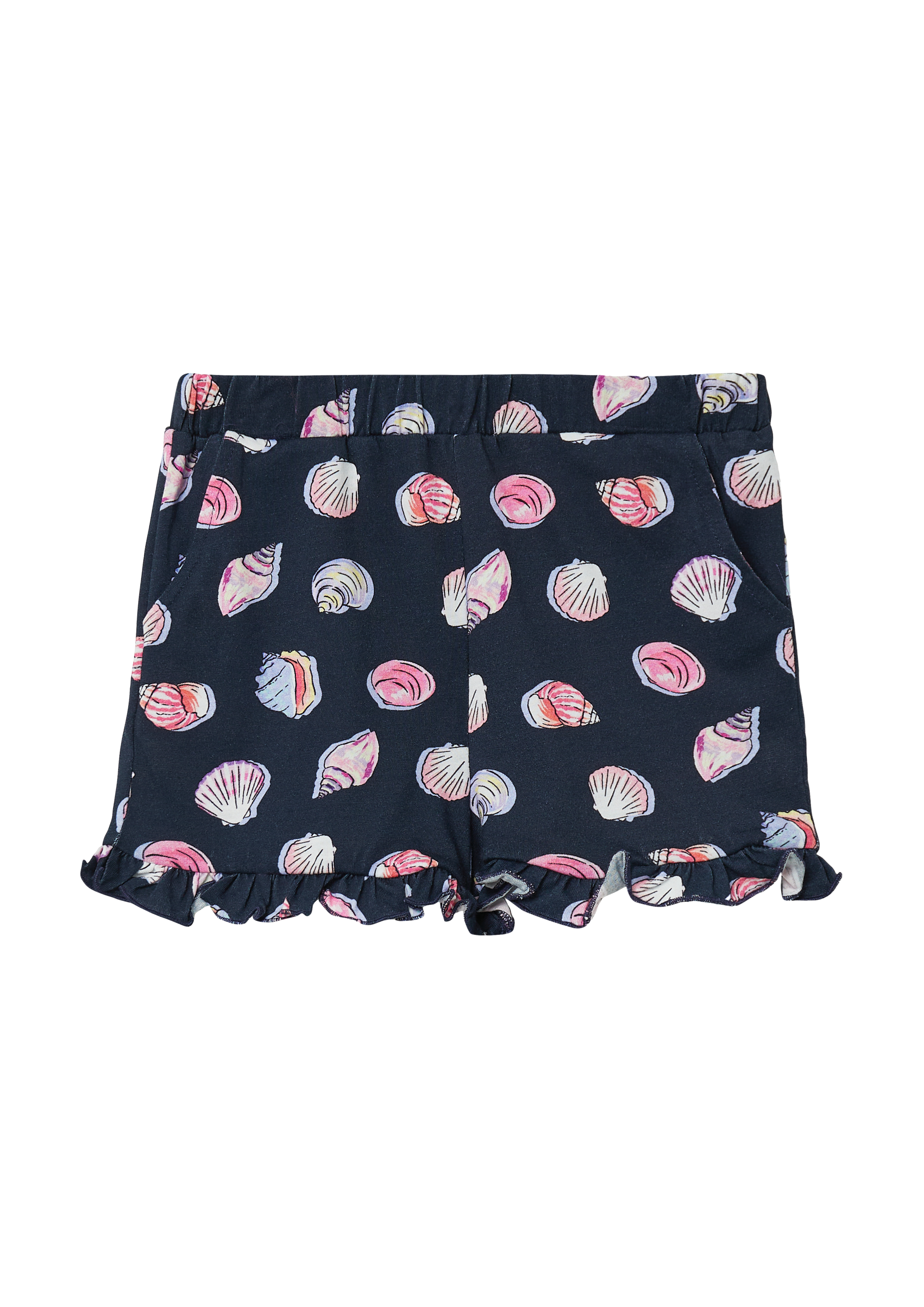 s.Oliver - Jersey-Shorts mit Rüschen und Elastikbund, Kinder, blau