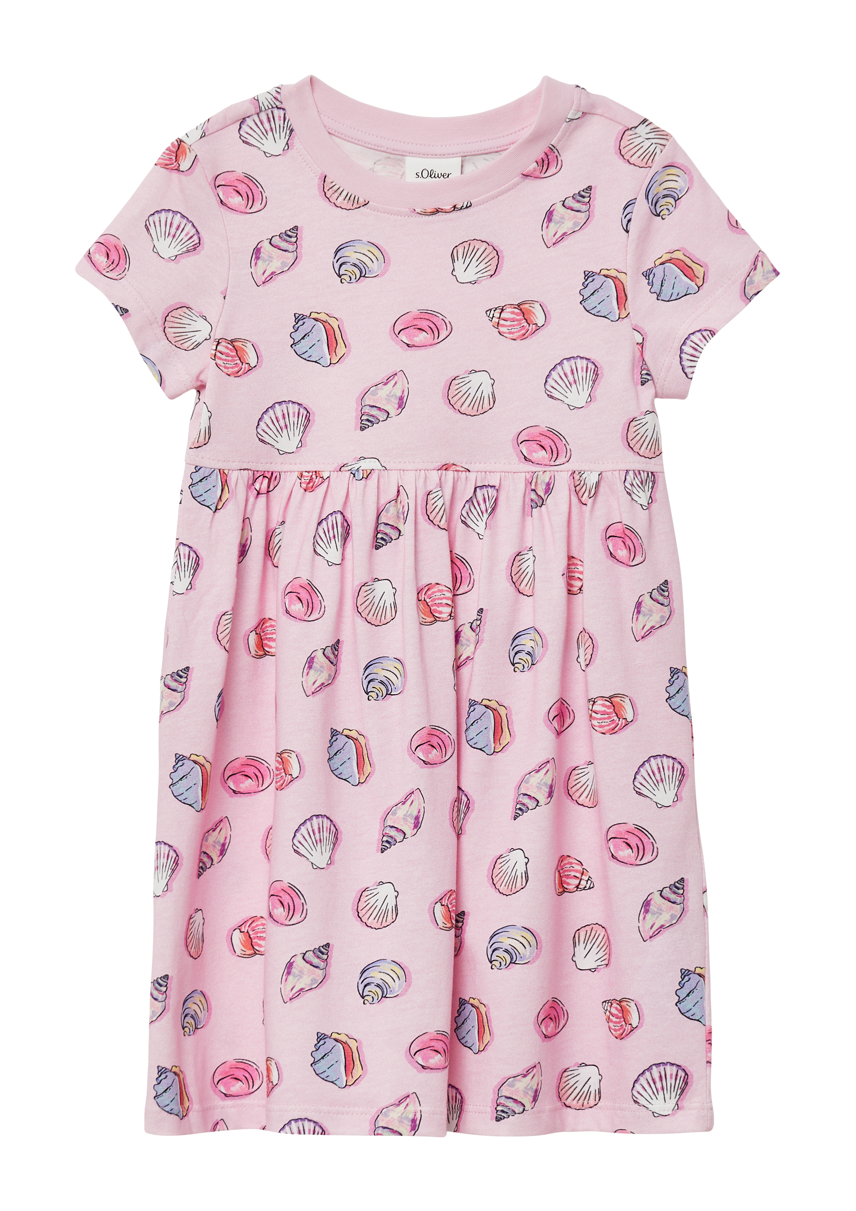 s.Oliver - Ausgestelltes Jersey-Kleid mit All-over-Print, Kinder, Rosa