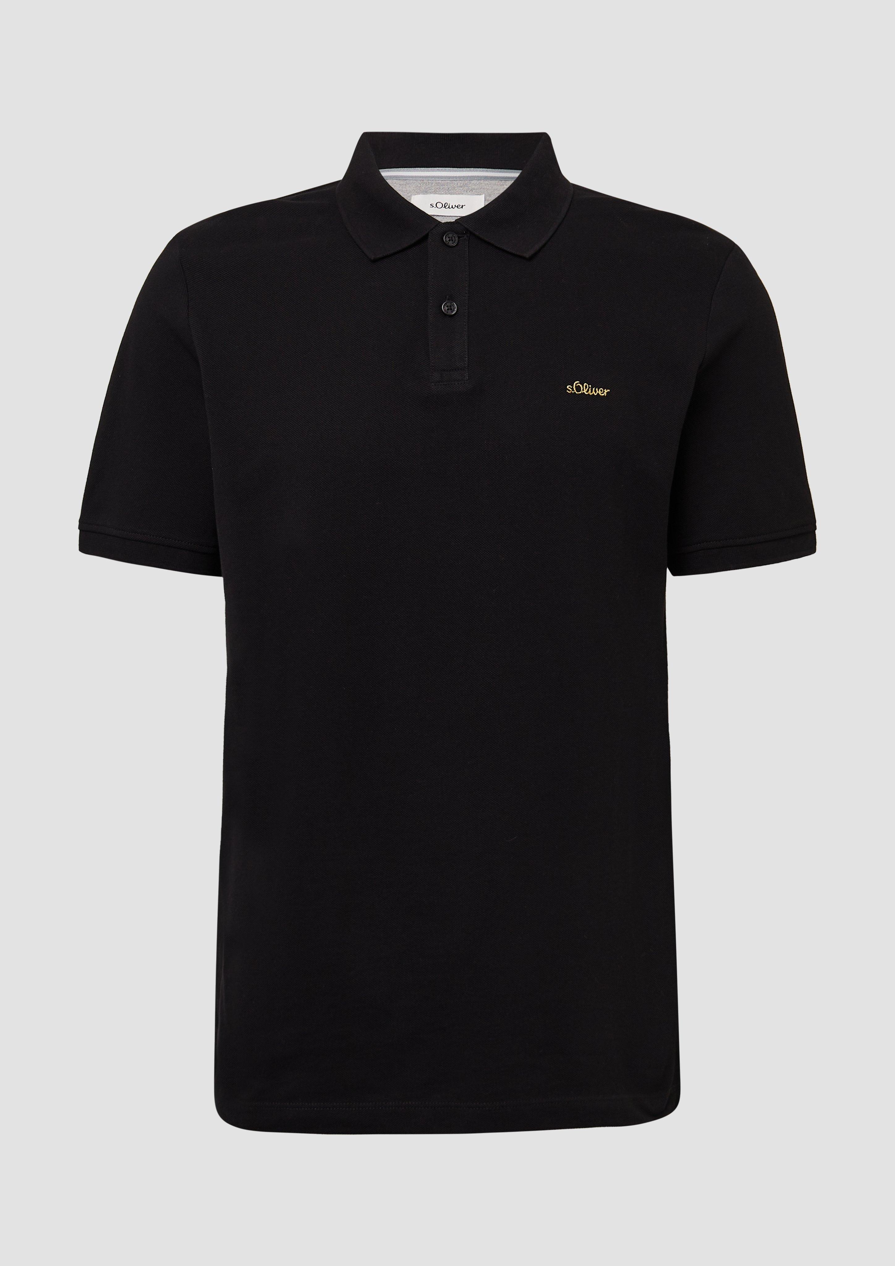 s.Oliver - Poloshirt aus Baumwollpiqué, Herren, schwarz