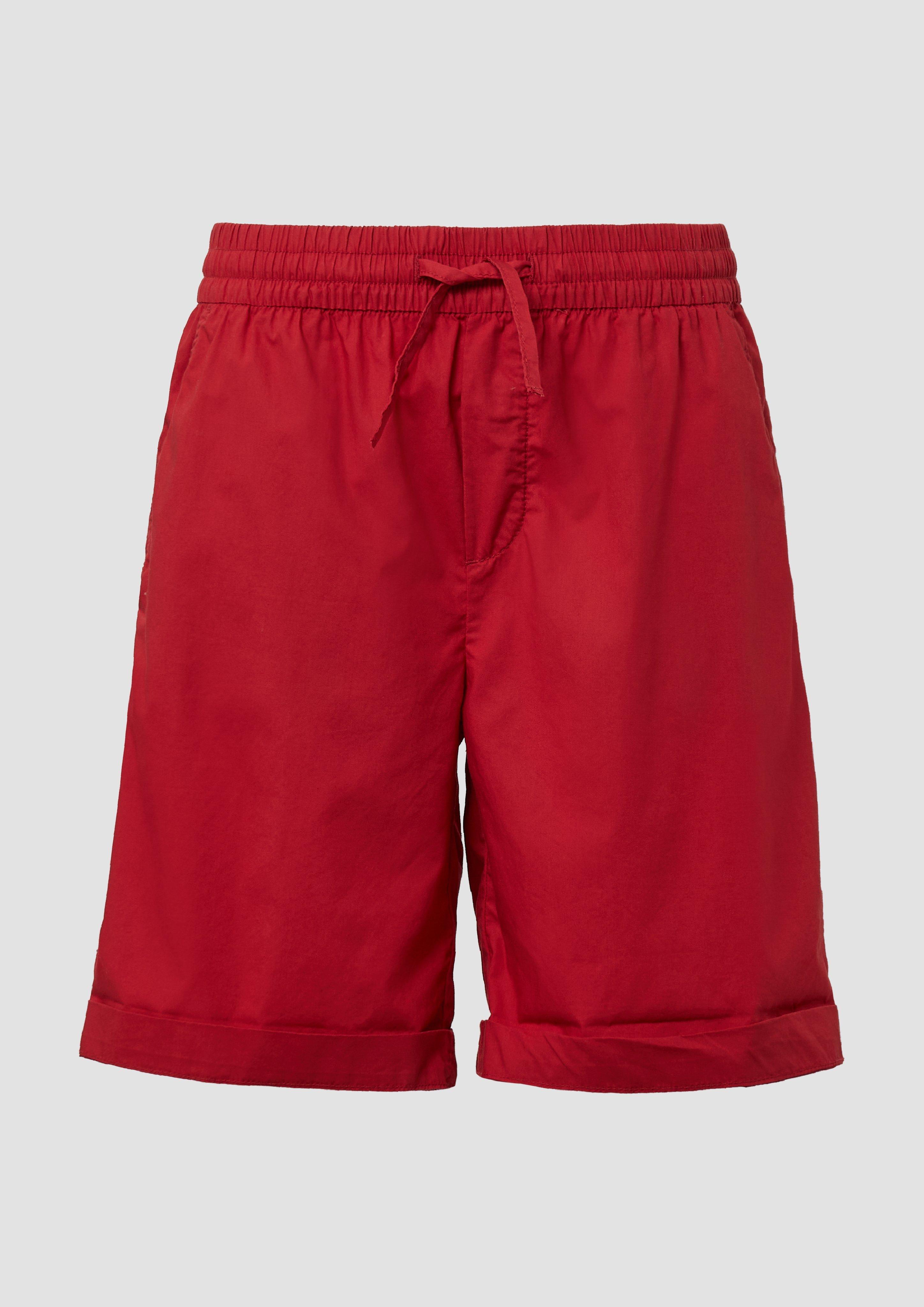 s.Oliver - Leichte Relaxed-Fit-Shorts aus Baumwollmix, Damen, rot