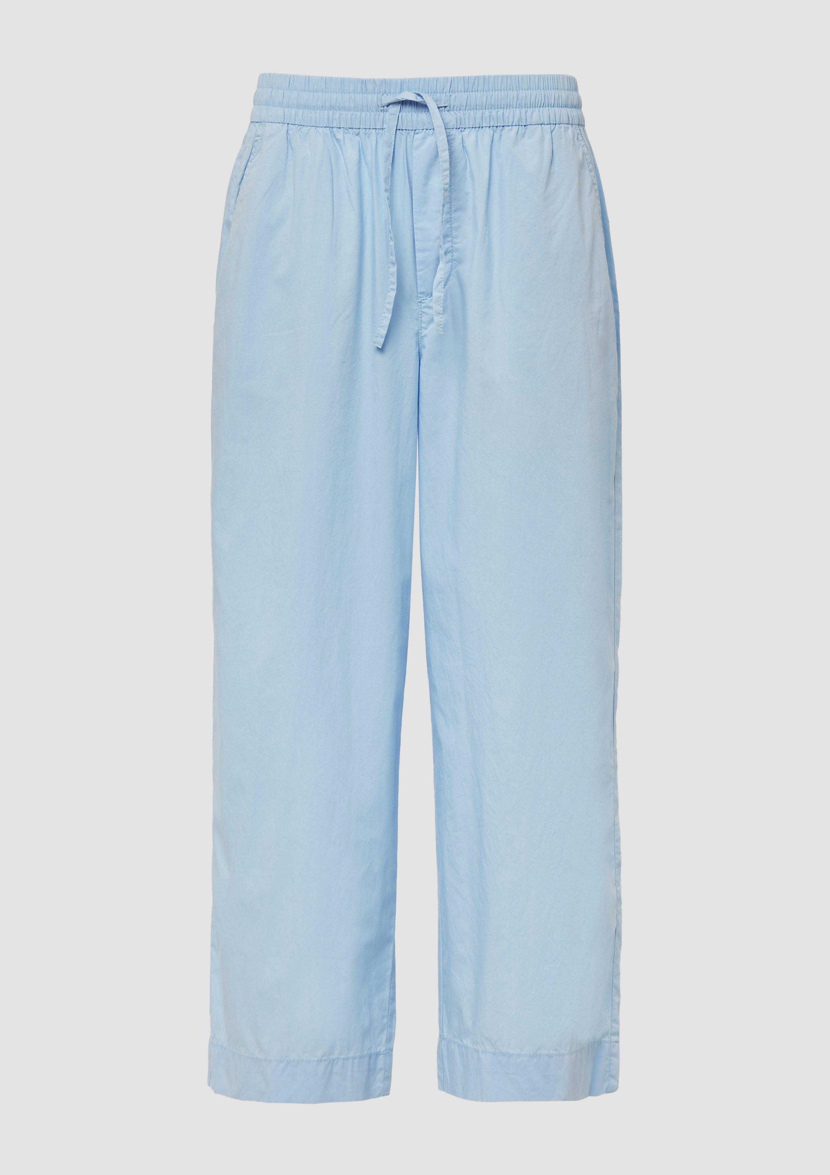 s.Oliver - Leichte Culotte aus Baumwollmix im Relaxed Fit, Damen, blau