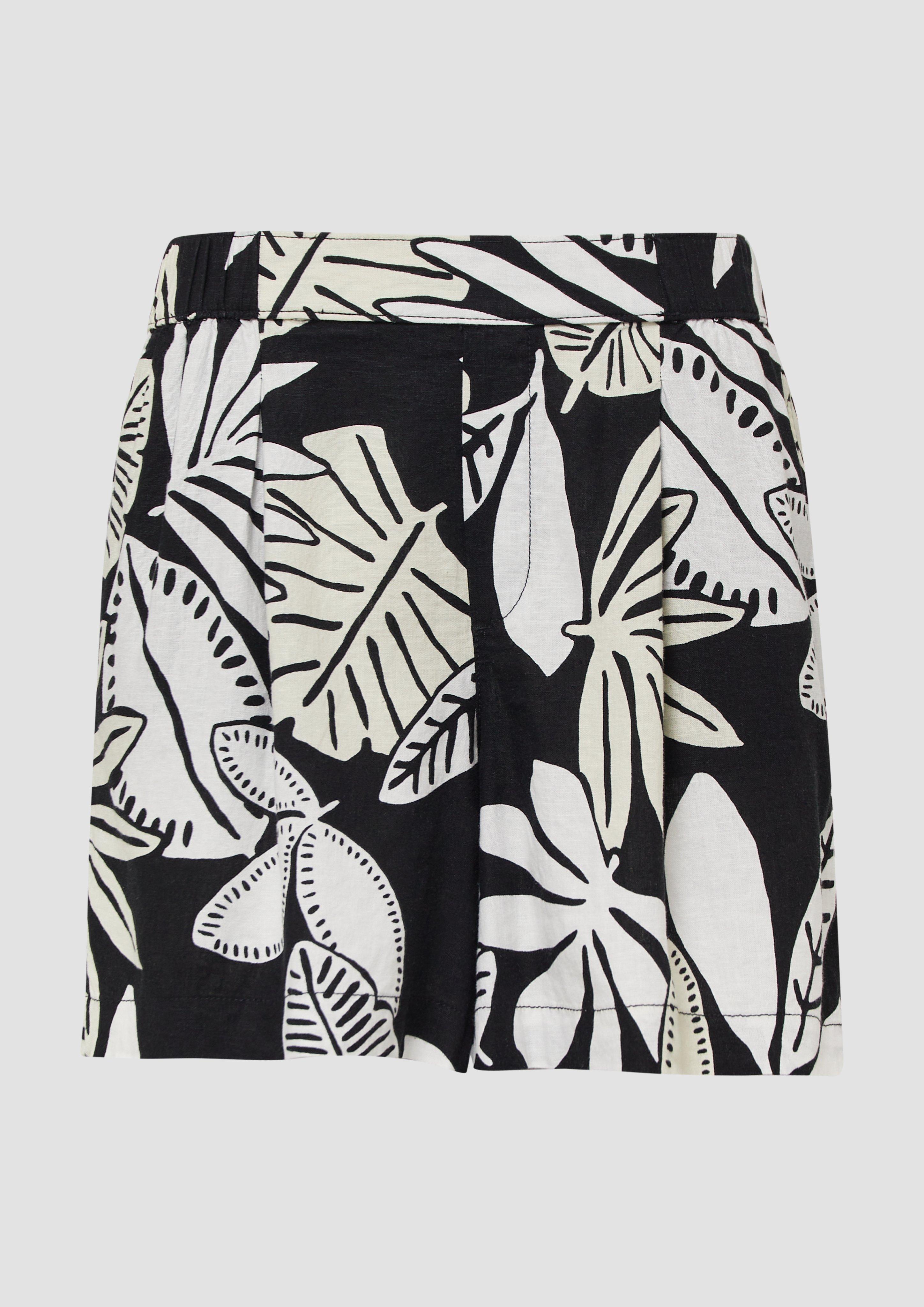 s.Oliver - Shorts aus Leinenmix mit Eingrifftaschen, Damen, schwarz