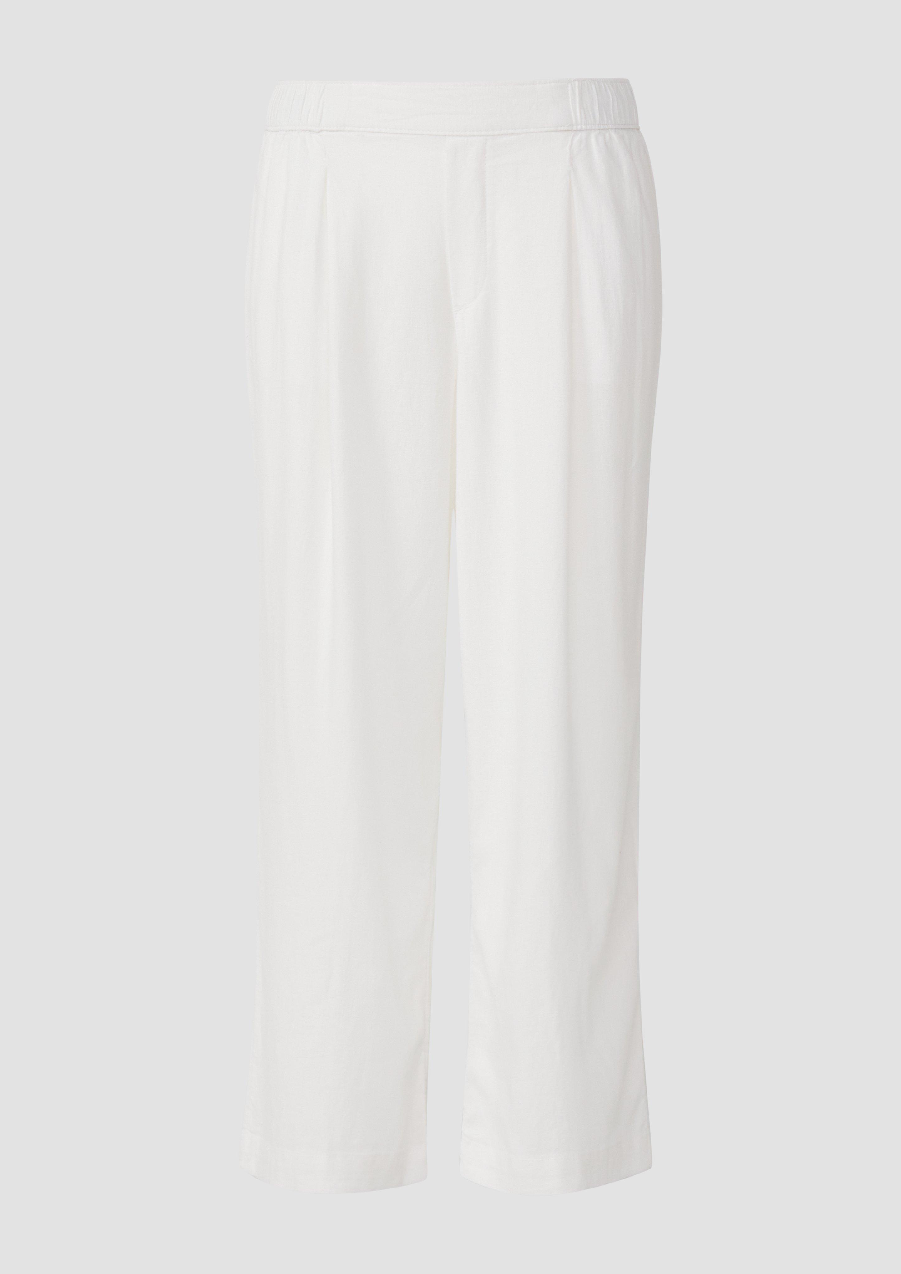 s.Oliver - Culotte aus Leinenmix im Relaxed Fit, Damen, weiß