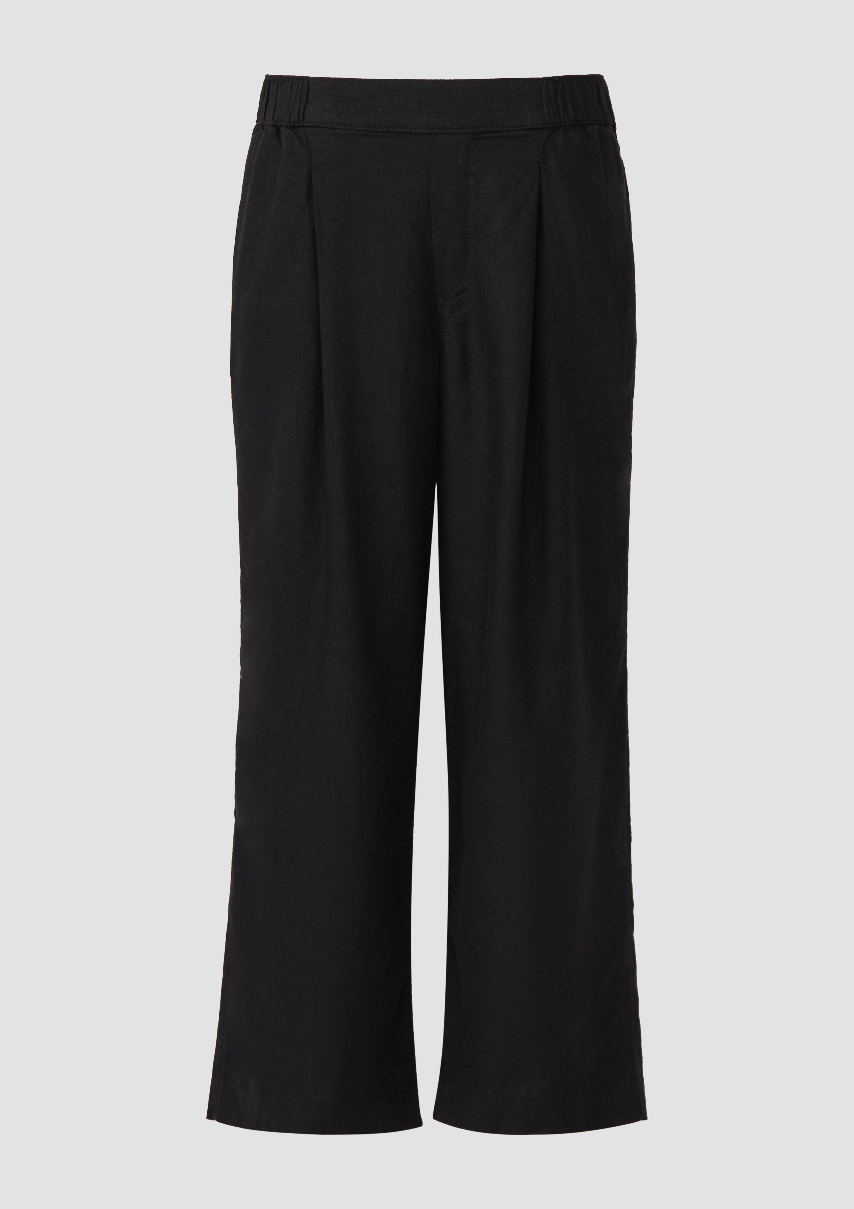 s.Oliver - Culotte aus Leinenmix im Relaxed Fit, Damen, schwarz
