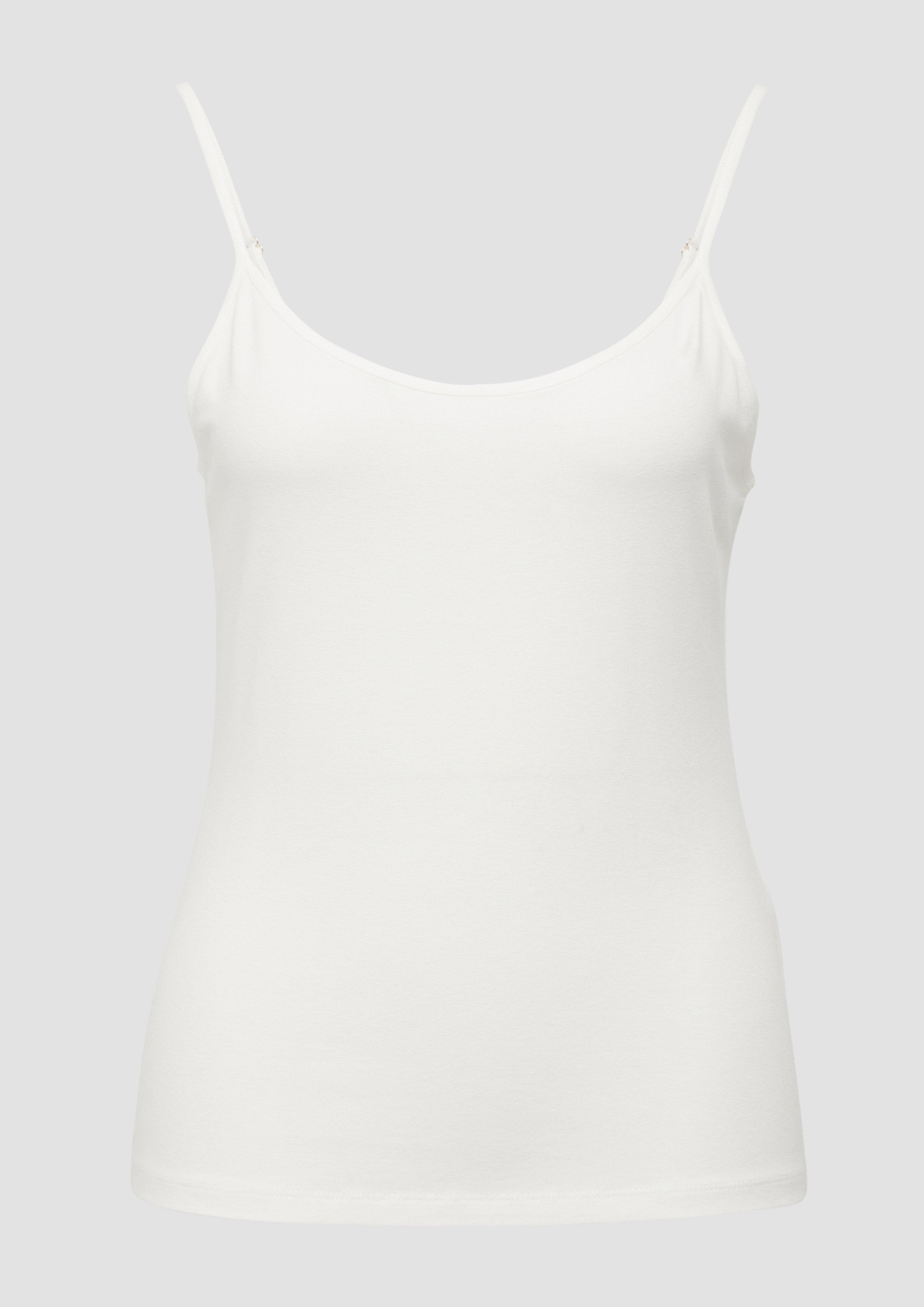 s.Oliver - Spaghettiträger-Top im Slim Fit aus Viskosemix, Damen, creme
