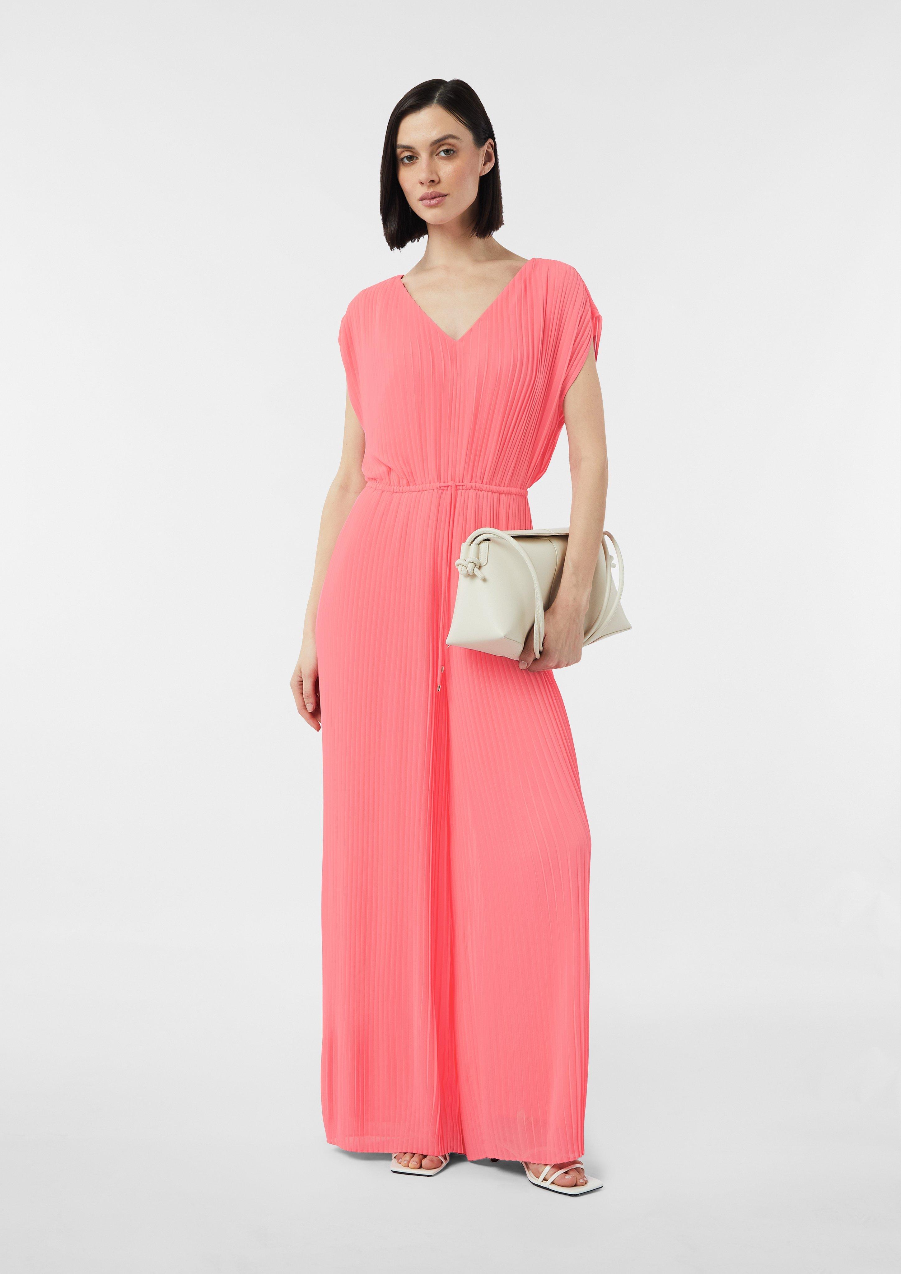 Pleated jumpsuit with tie detail - Pink | SCAYLE
